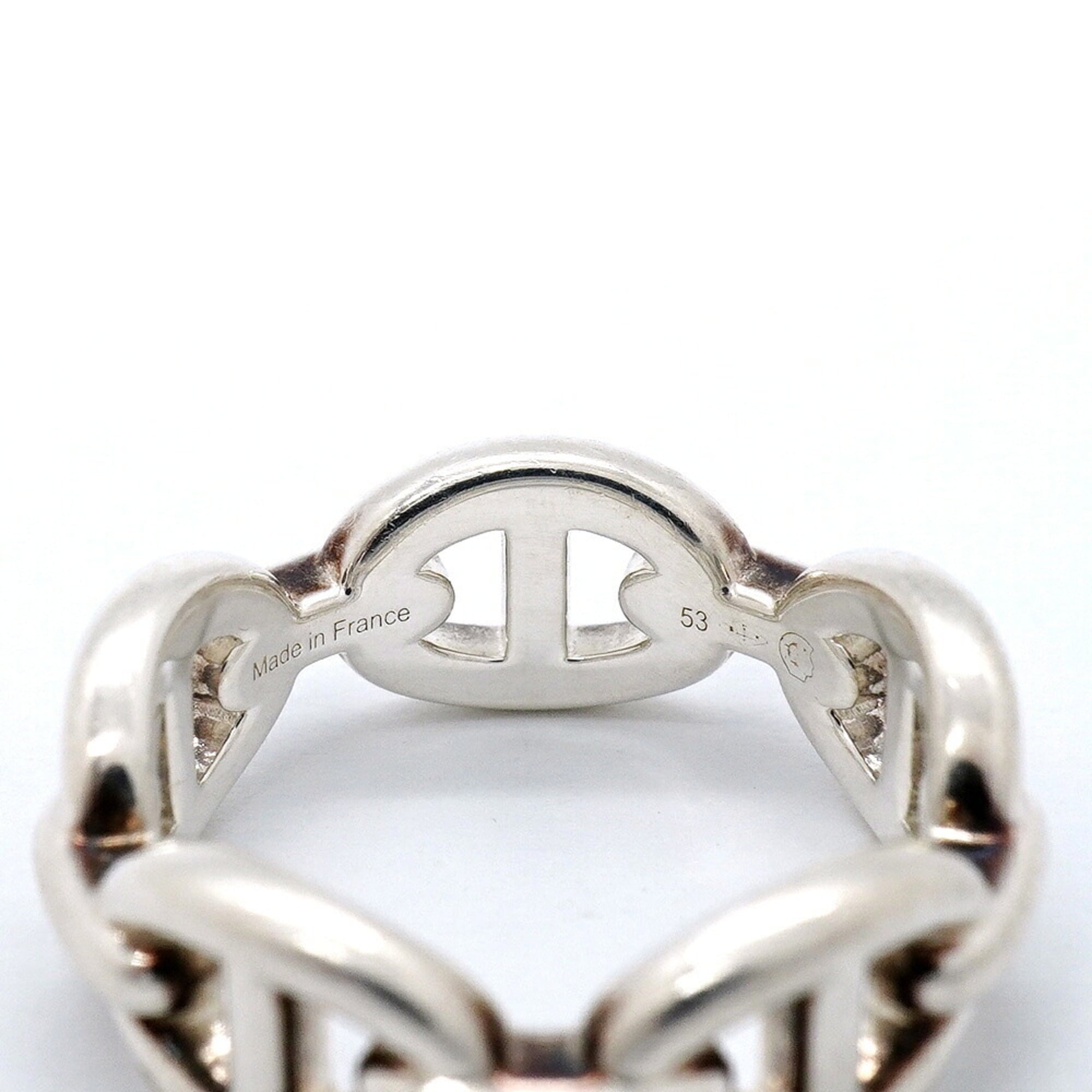 Hermes Silver 925 Band Ring (Pre-Owned)