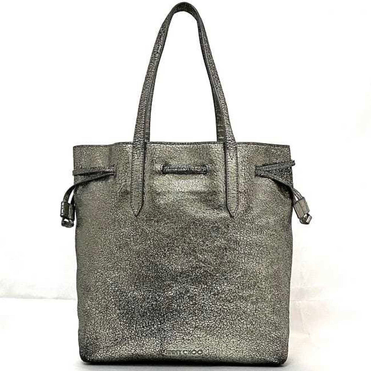 Jimmy Choo Metallic Silver Leather Tote Bag (Pre-Owned)