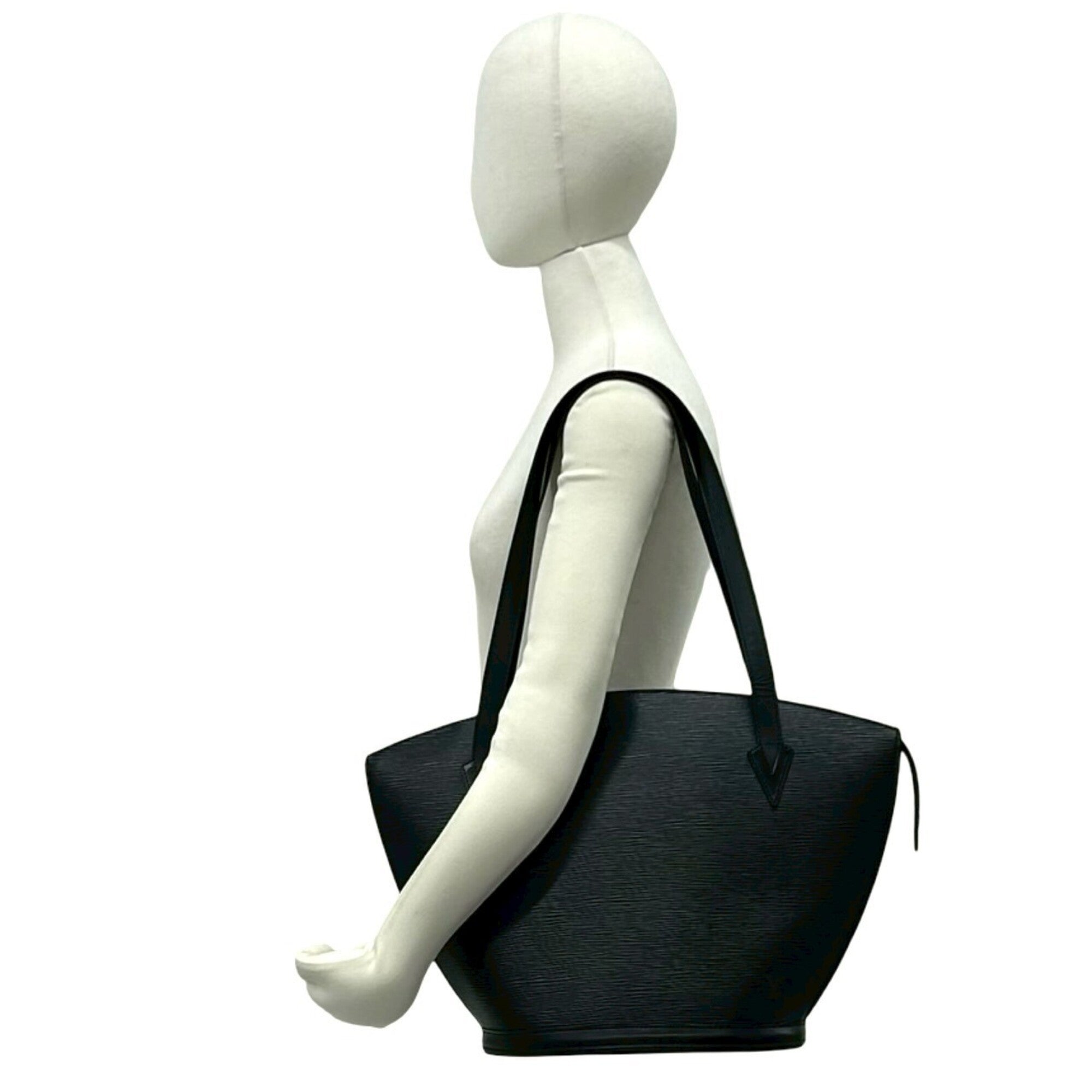 Louis Vuitton Black Leather Shoulder Bag Tote Bag (Pre-Owned)