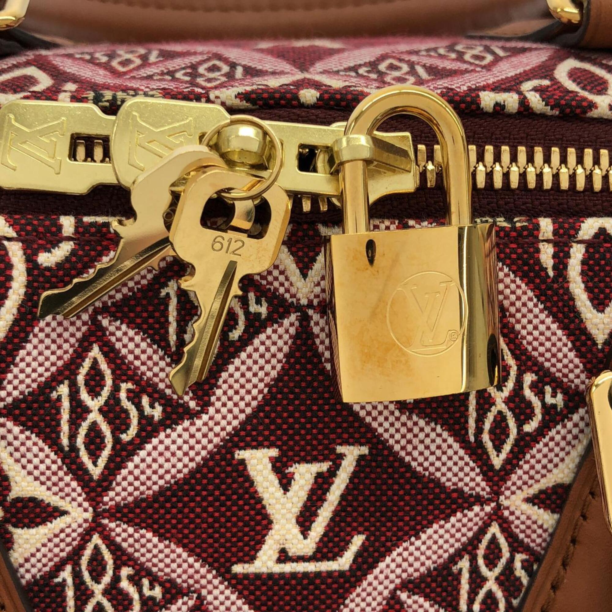 Louis Vuitton Bordeaux Jacquard Boston Bag (Pre-Owned)