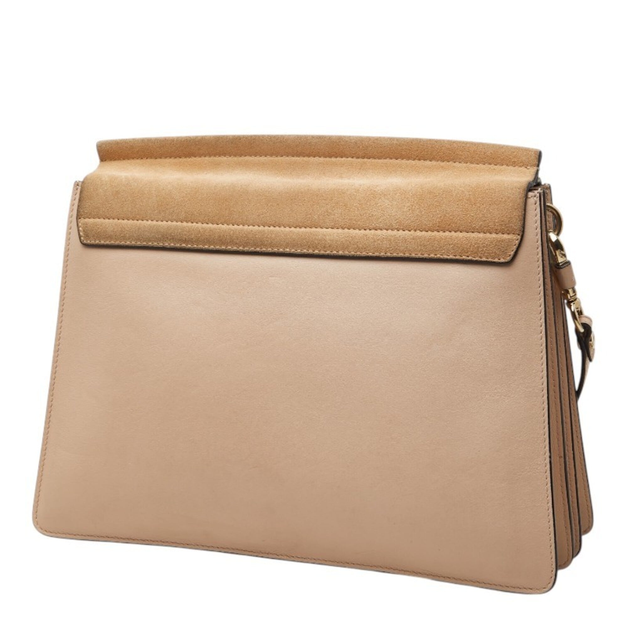 Chloé Beige Pink Leather Suede Shoulder Bag (Pre-Owned)