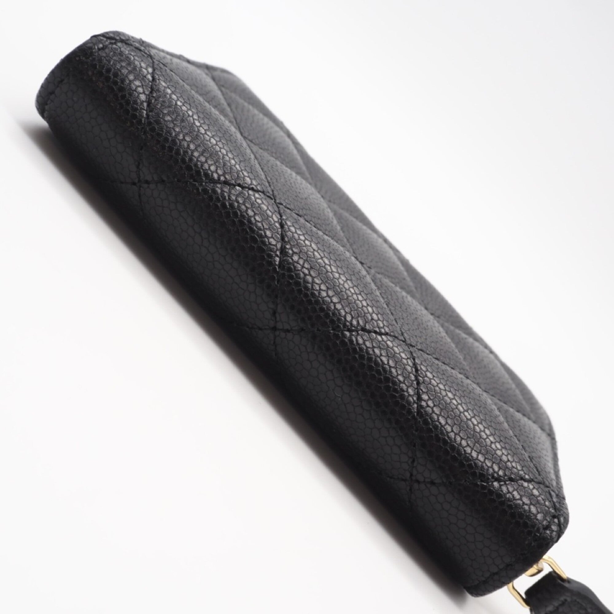 Chanel Matelasse Black Grained Calfskin Coin Purse/Coin Case (Pre-Owned)