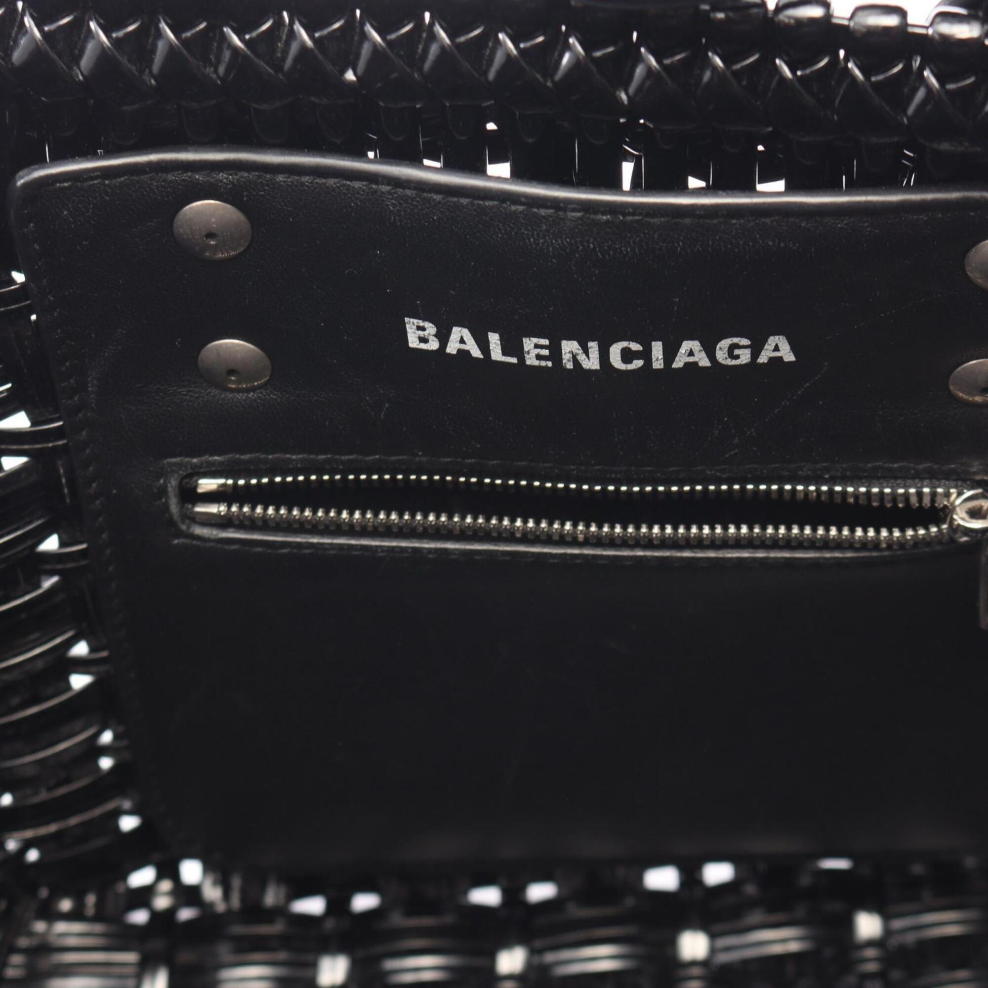 Balenciaga Black Leather Basket Tote Bag (Pre-Owned)
