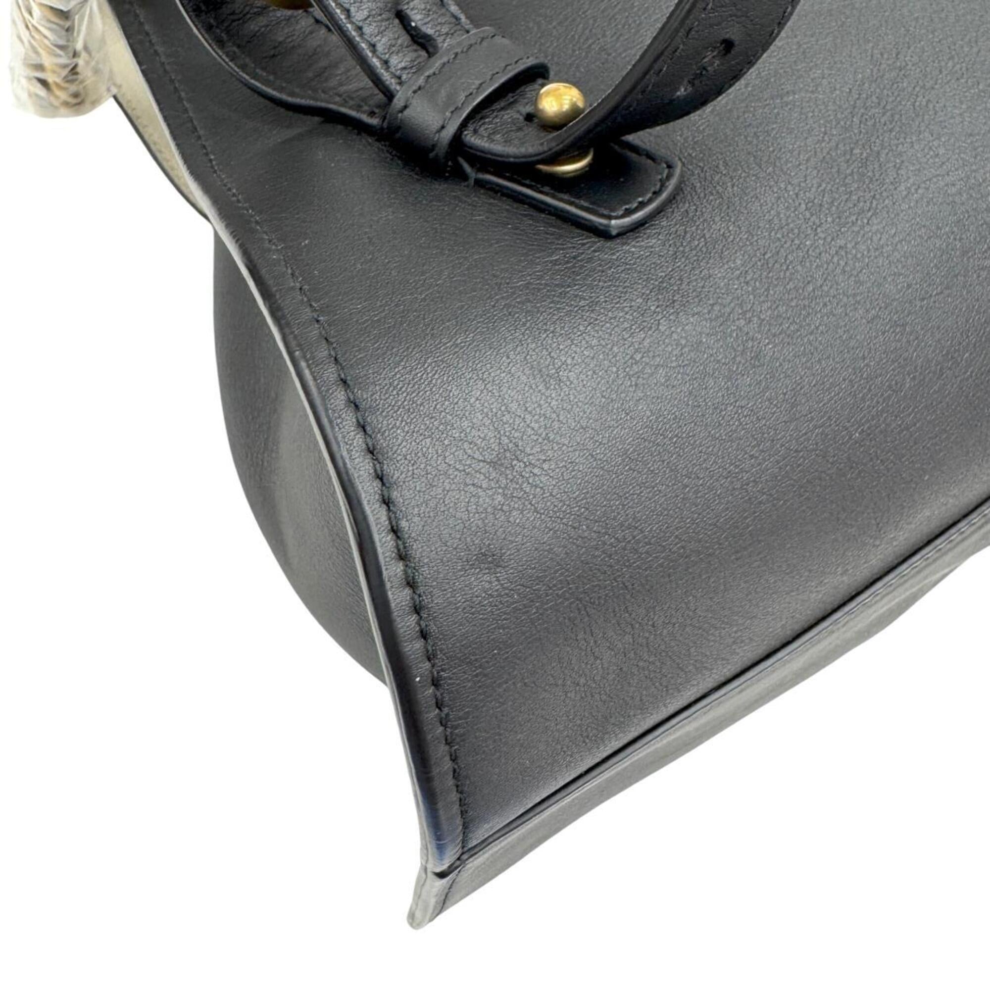 Gucci Black Gold White Leather Metal Backpack (Pre-Owned)