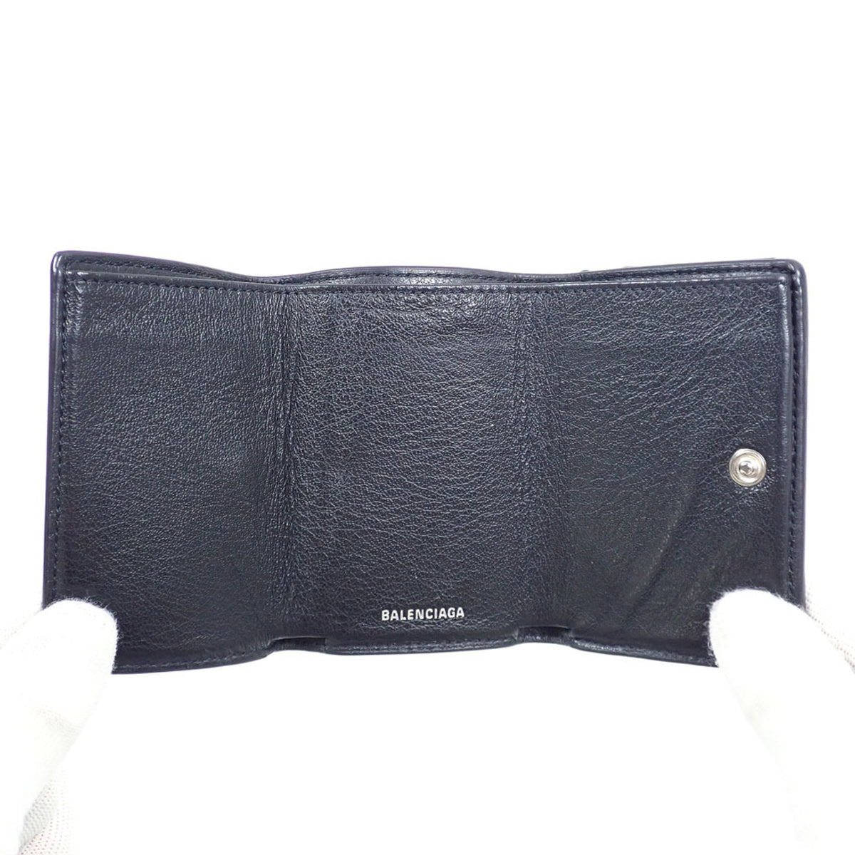 Balenciaga Black Leather Wallet (Tri-Fold) (Pre-Owned)