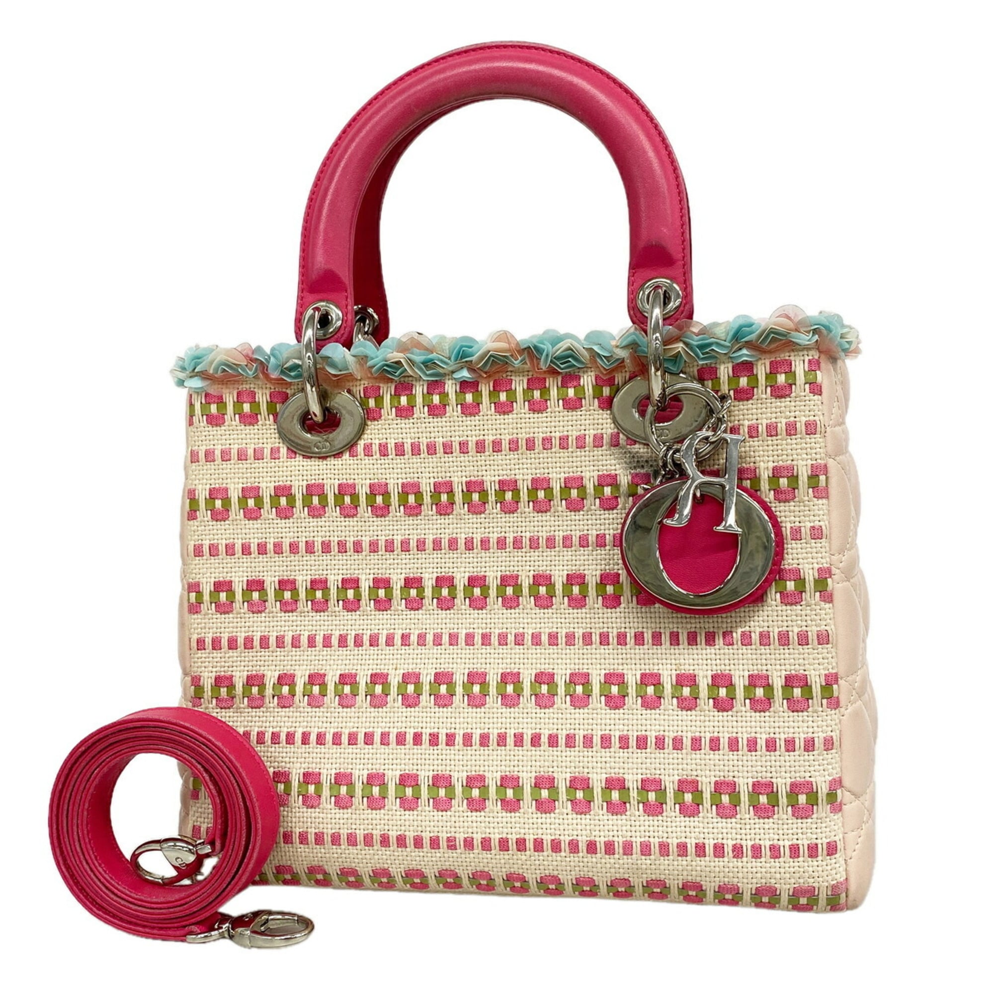 Christian Dior Multi-Color Canvas Leather Handbag (Pre-Owned)