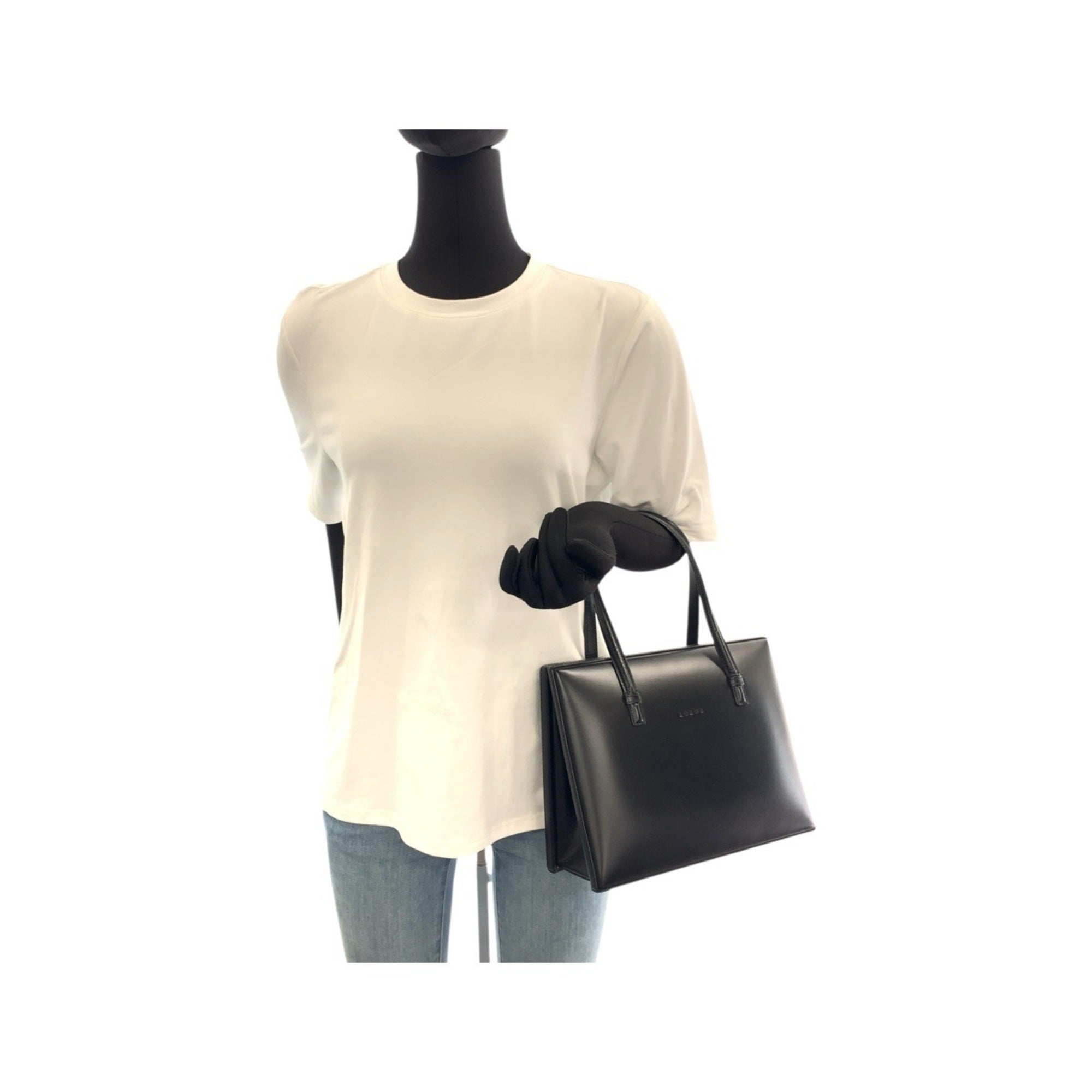 Loewe Black Leather Handbag Tote Bag (Pre-Owned)