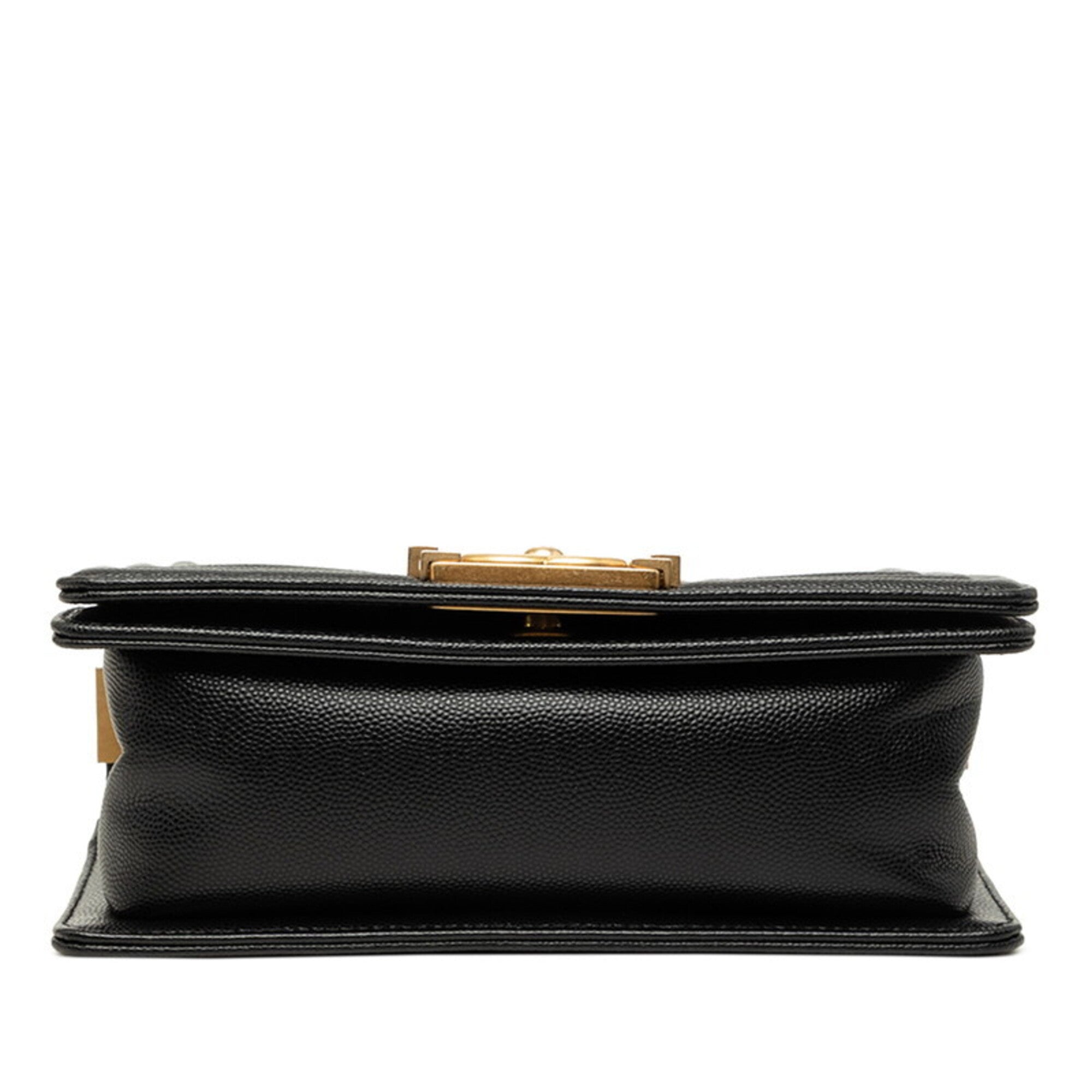 Chanel Black Grained Calfskin Shoulder Bag (Pre-Owned)