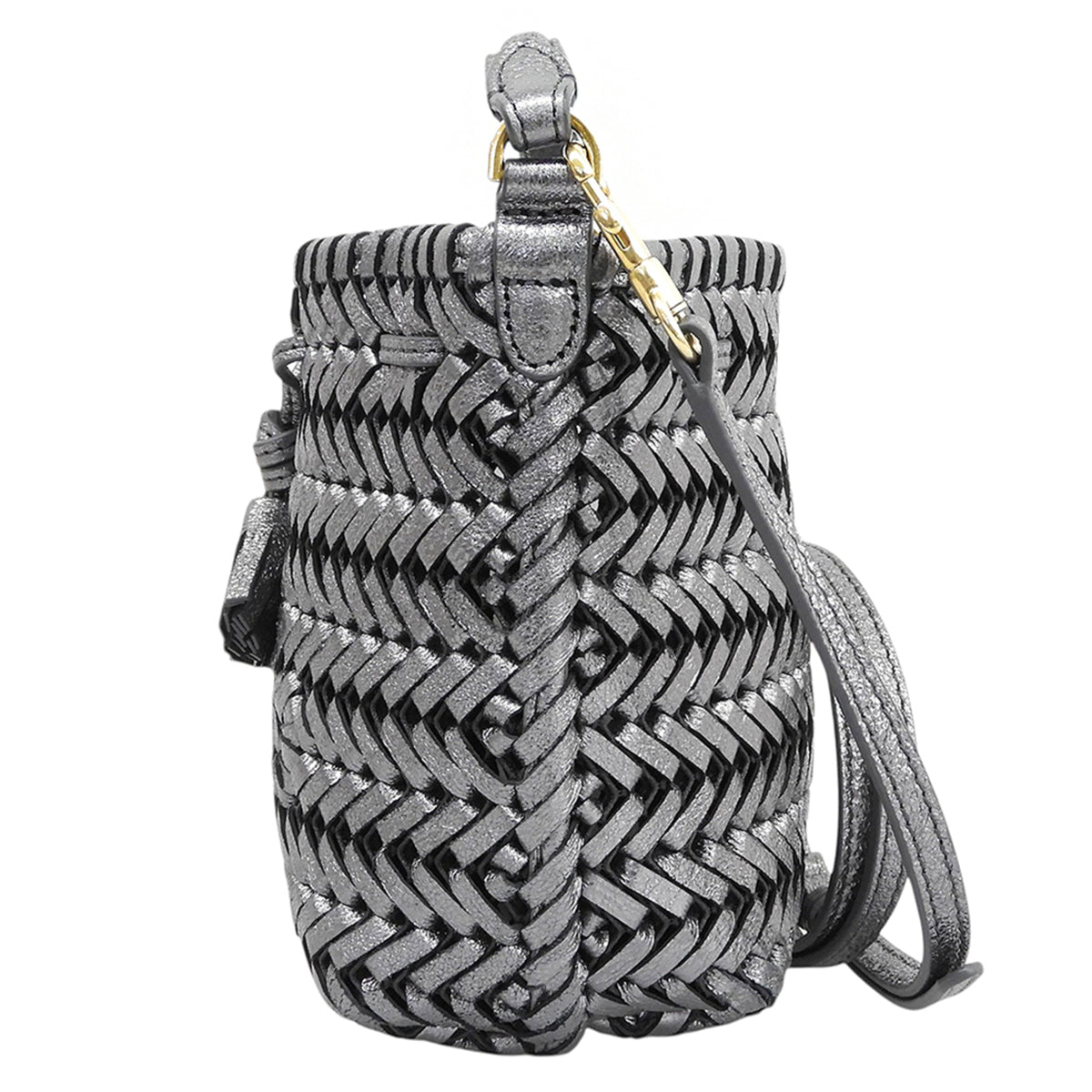 Anya Hindmarch Metallic Gray Leather Shoulder Bag (Pre-Owned)