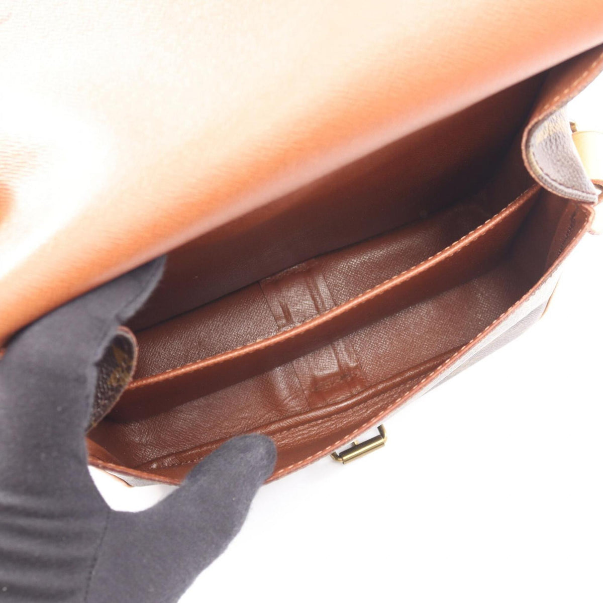 Louis Vuitton Monogram Brown Coated Canvas Leather Handbag Shoulder Bag (Pre-Owned)