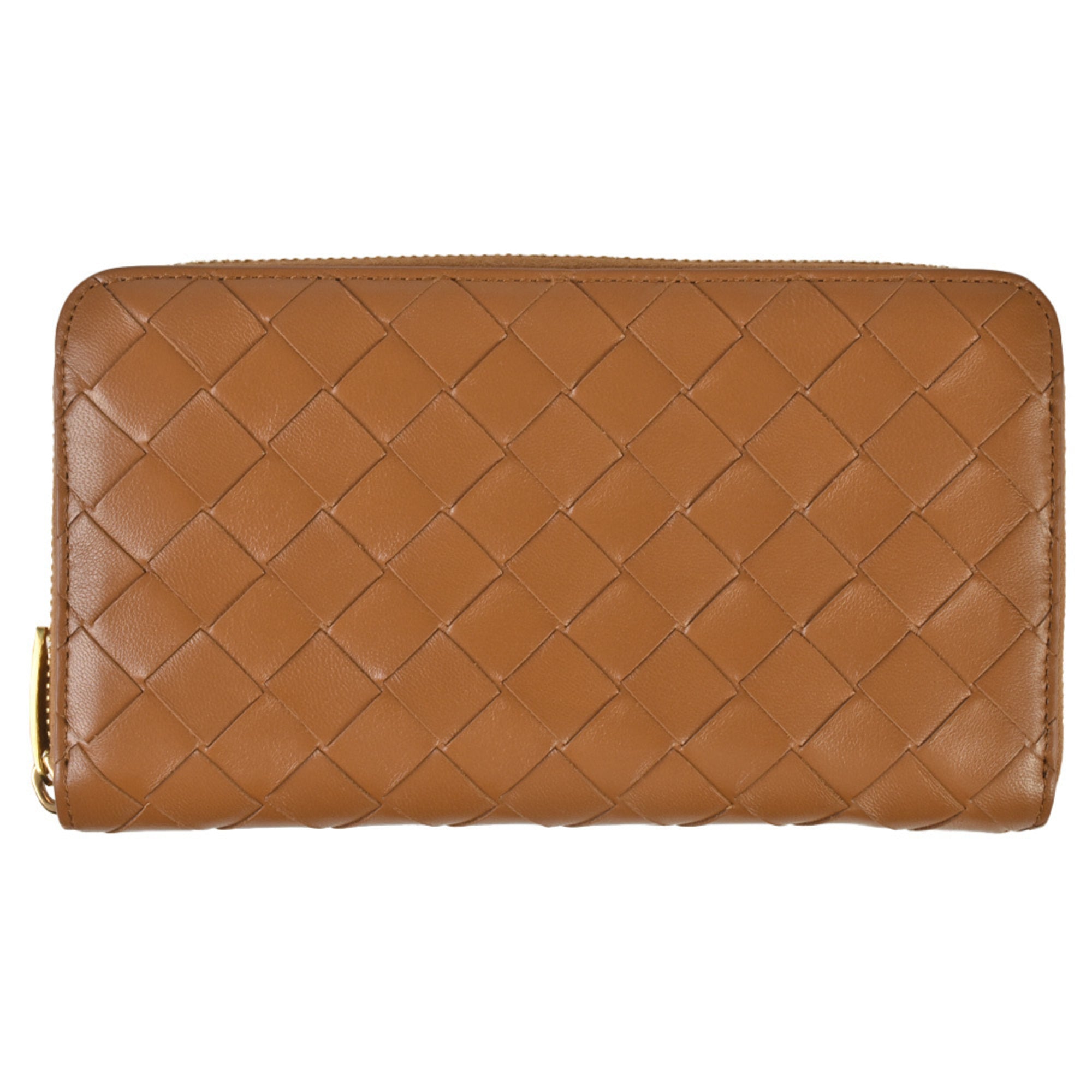 Bottega Veneta Intrecciato Brown Leather Long Wallet (Bi-Fold) (Pre-Owned)