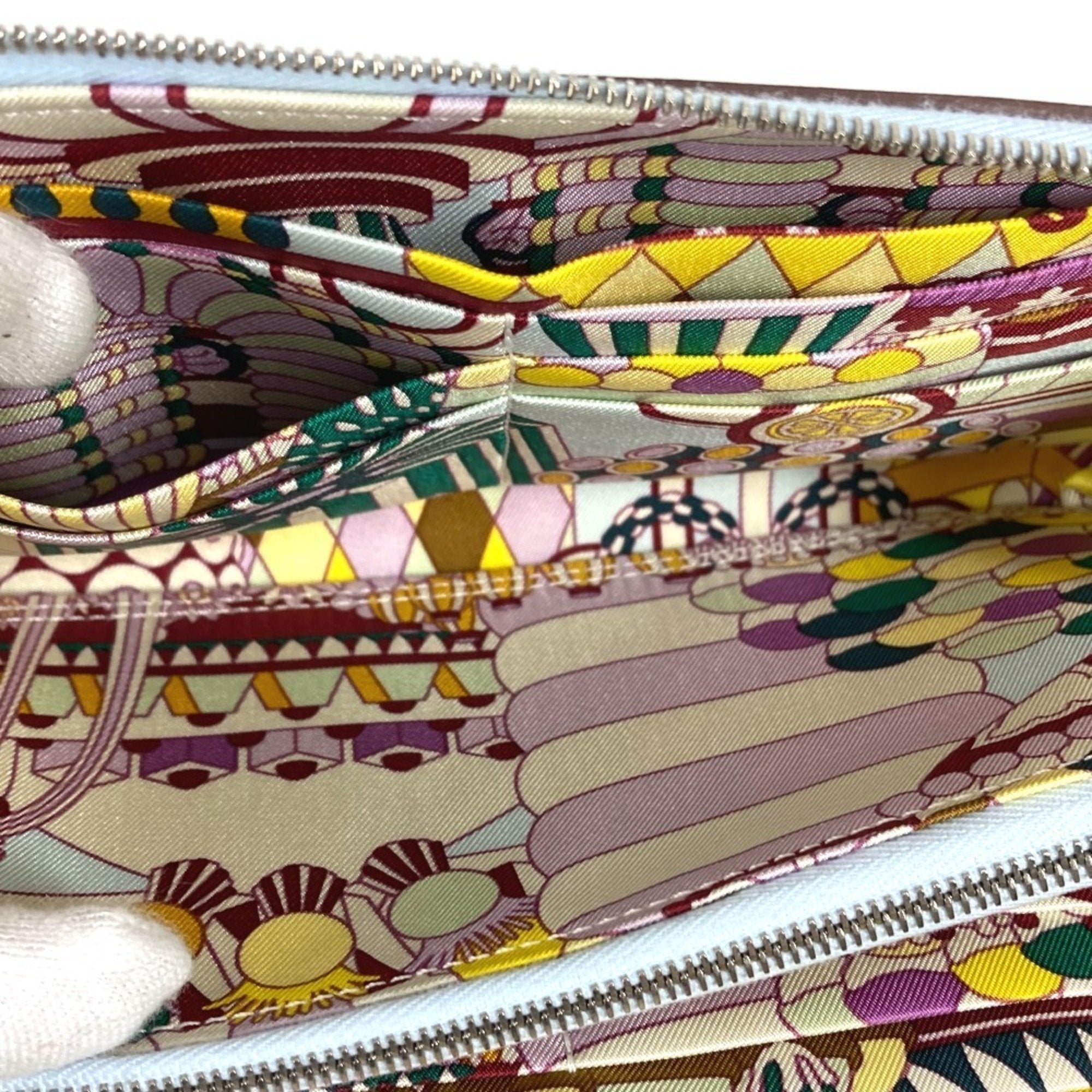 Hermes Silk'in Multi-Color Swift Leather Long Wallet (Bi-Fold) (Pre-Owned)