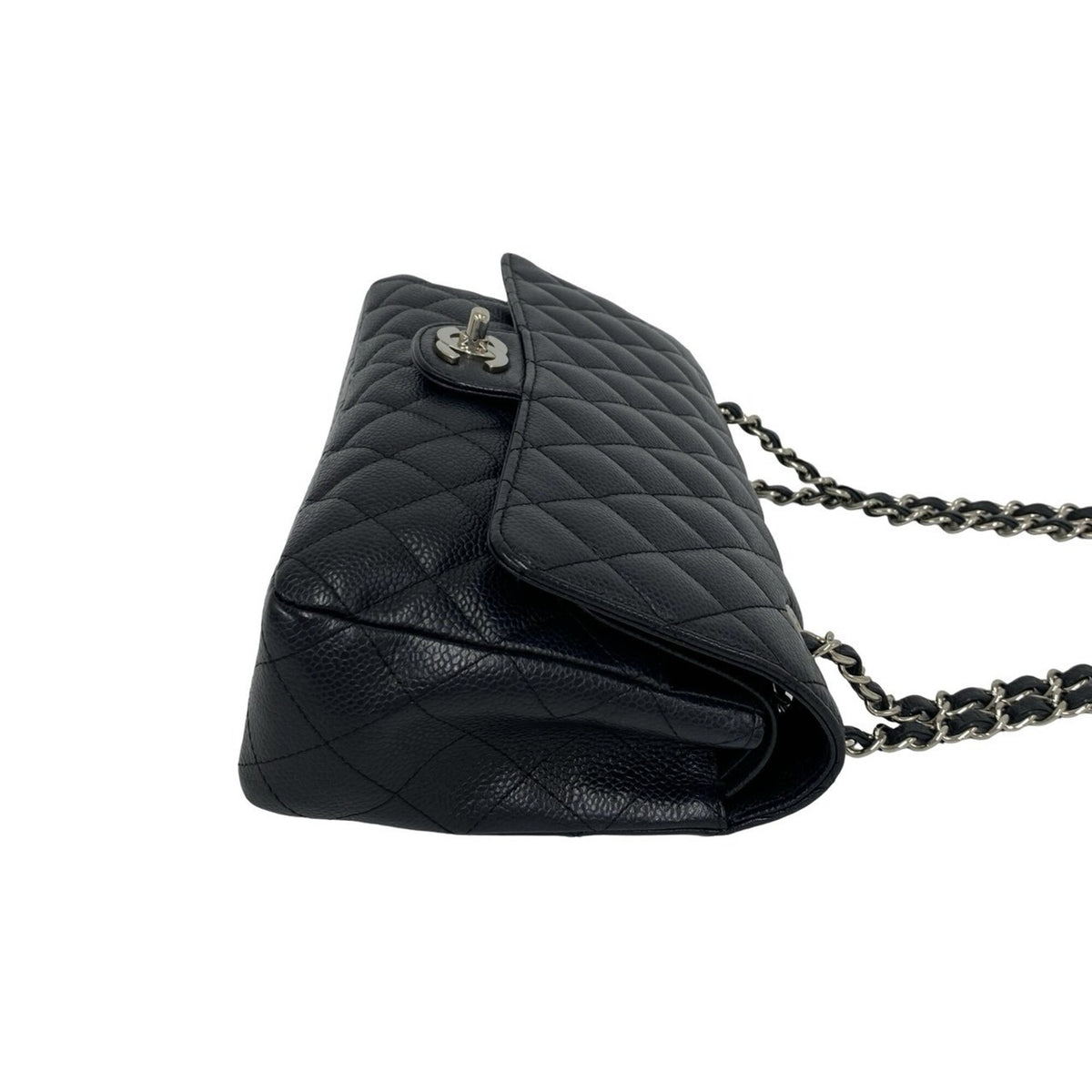 Chanel Black Grained Calfskin Shoulder Bag (Pre-Owned)