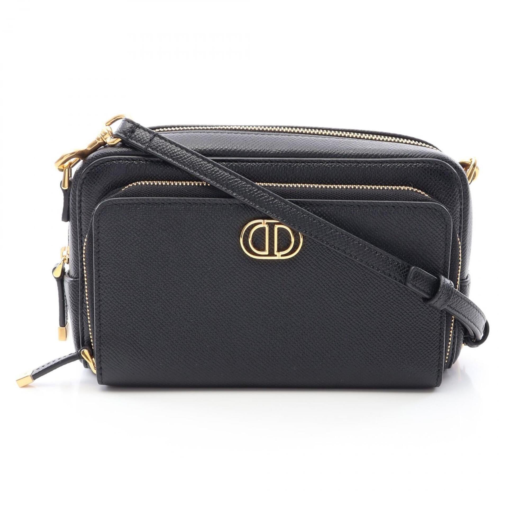 Christian Dior Black Leather Pouch Shoulder Bag (Pre-Owned)