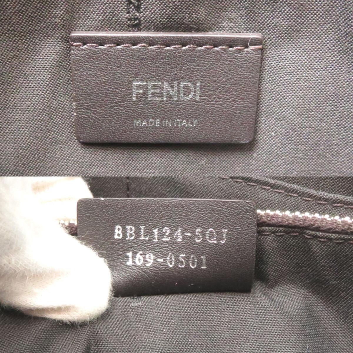 Fendi Black Bordeaux Yellow Leather Handbag (Pre-Owned)