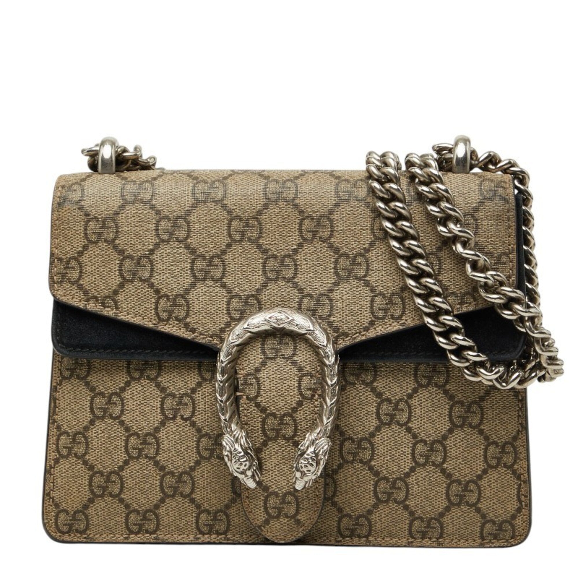 Gucci Beige Black Pvc Leather Shoulder Bag (Pre-Owned)