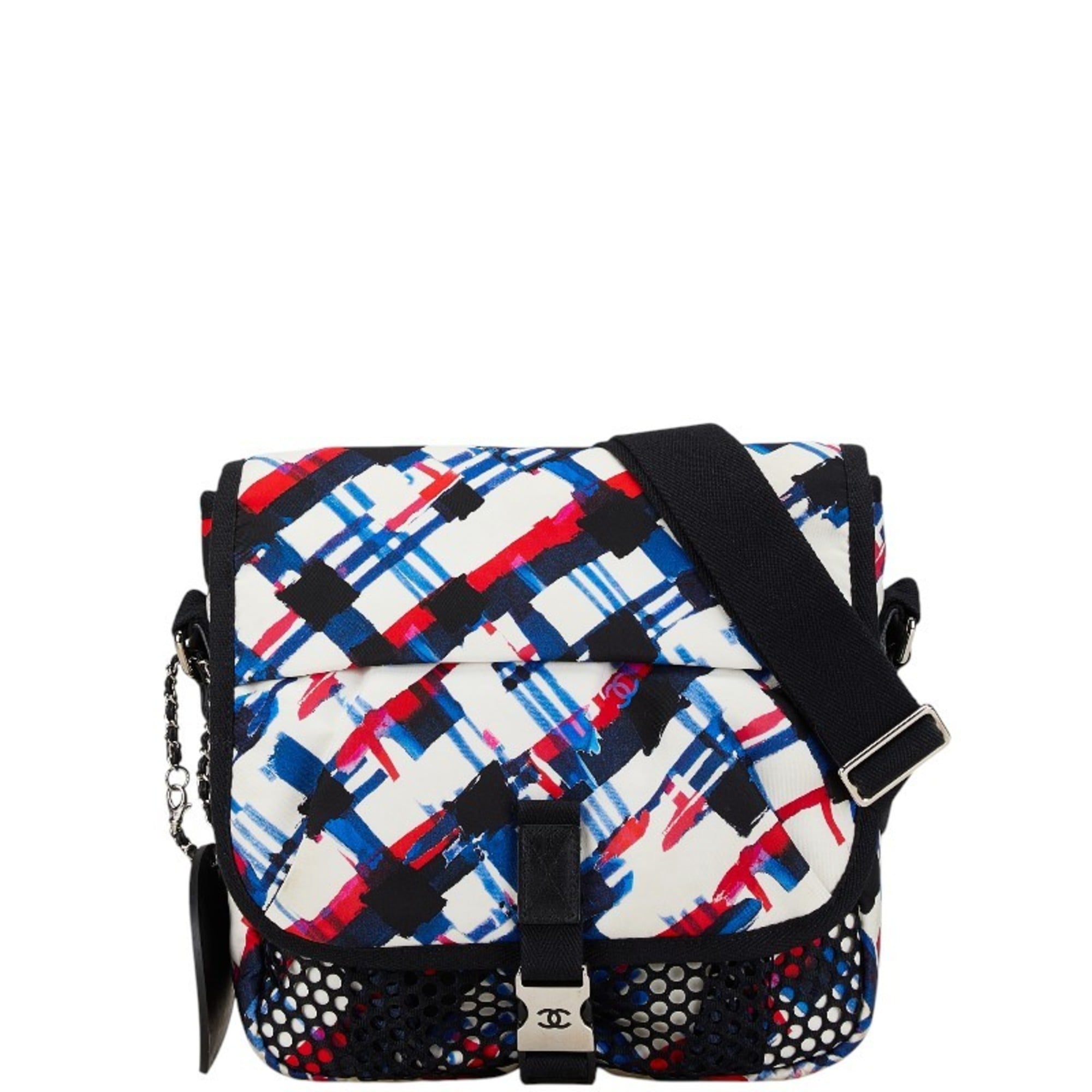 Chanel Multi-Color White Nylon Shoulder Bag (Pre-Owned)