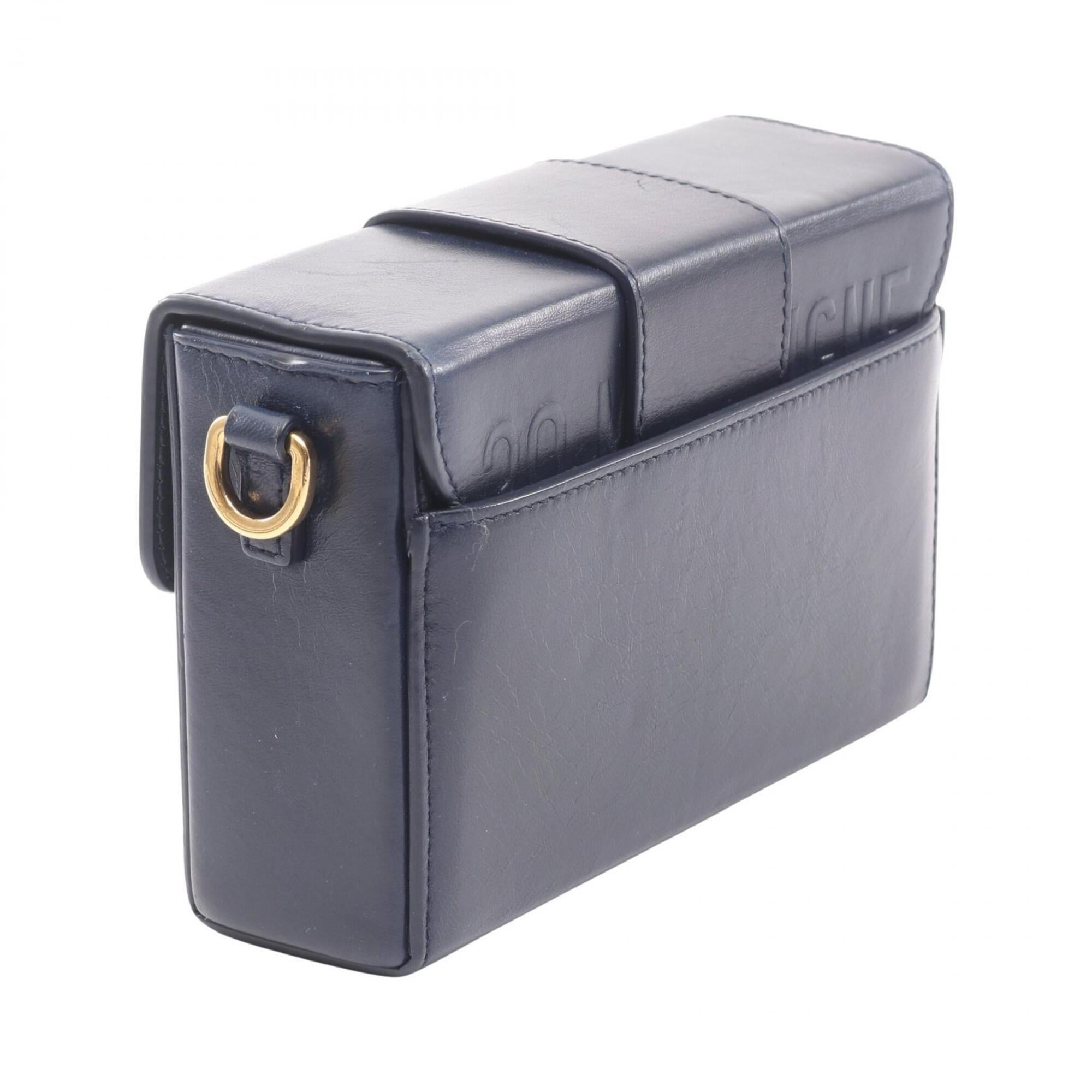 Christian Dior Navy Leather Handbag Shoulder Bag (Pre-Owned)