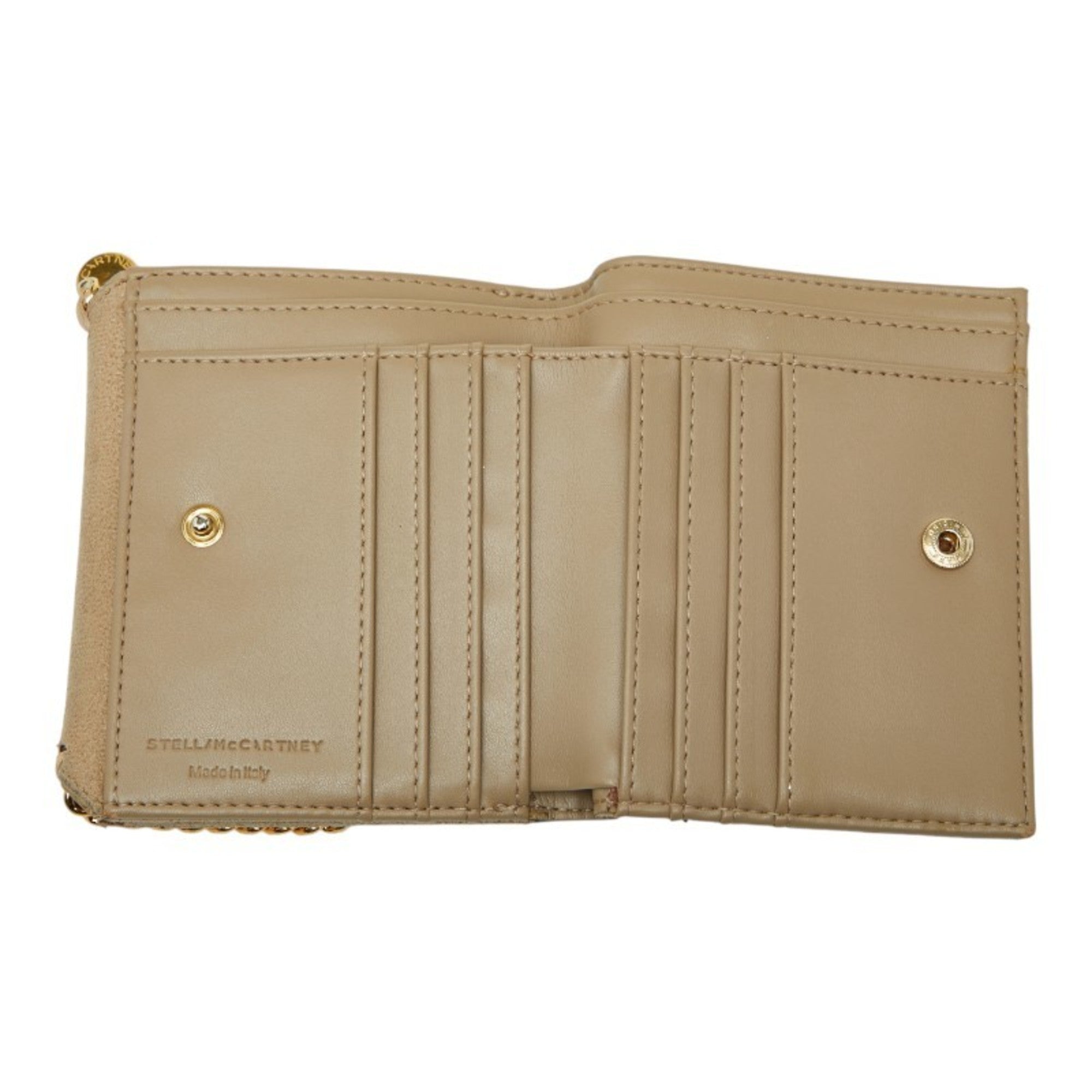 Stella Mccartney Beige Gold Polyester Wallet (Bi-Fold) (Pre-Owned)