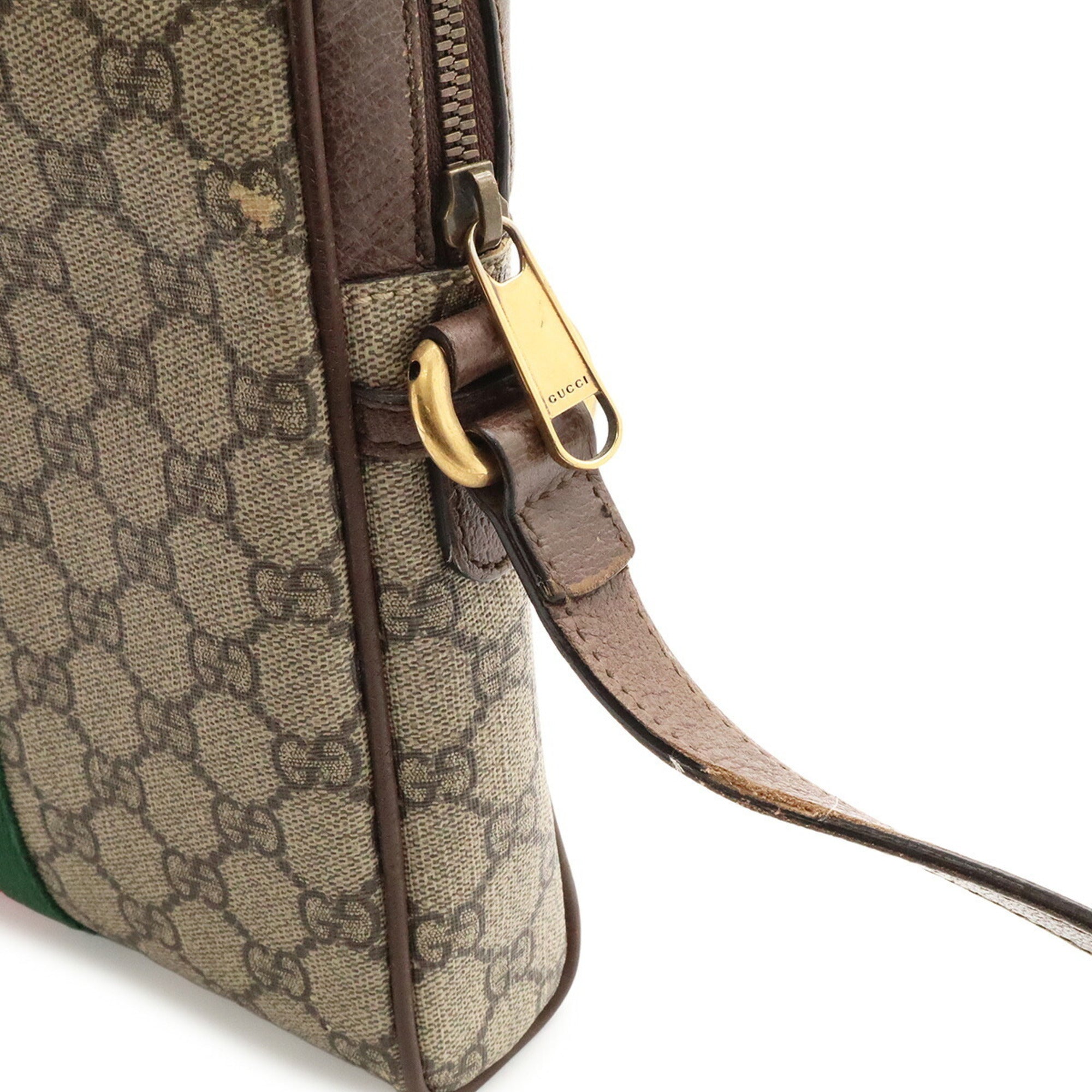 Gucci Beige Brown Green Red Color Yellow Gg Supreme Handbag (Pre-Owned)