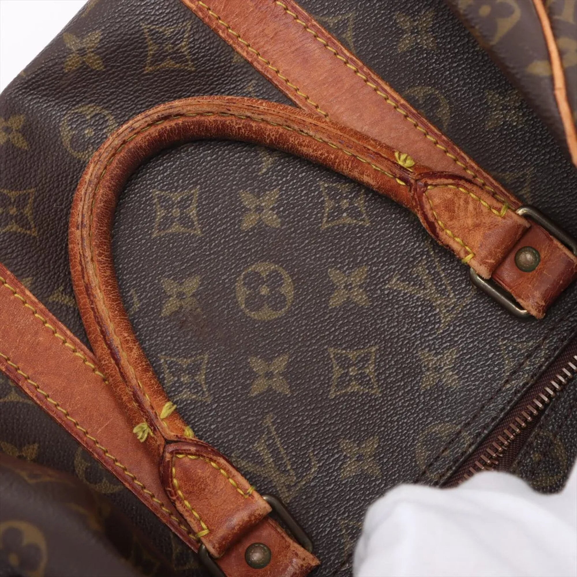 Louis Vuitton Brown Coated Canvas Leather Handbag Tote Bag (Pre-Owned)