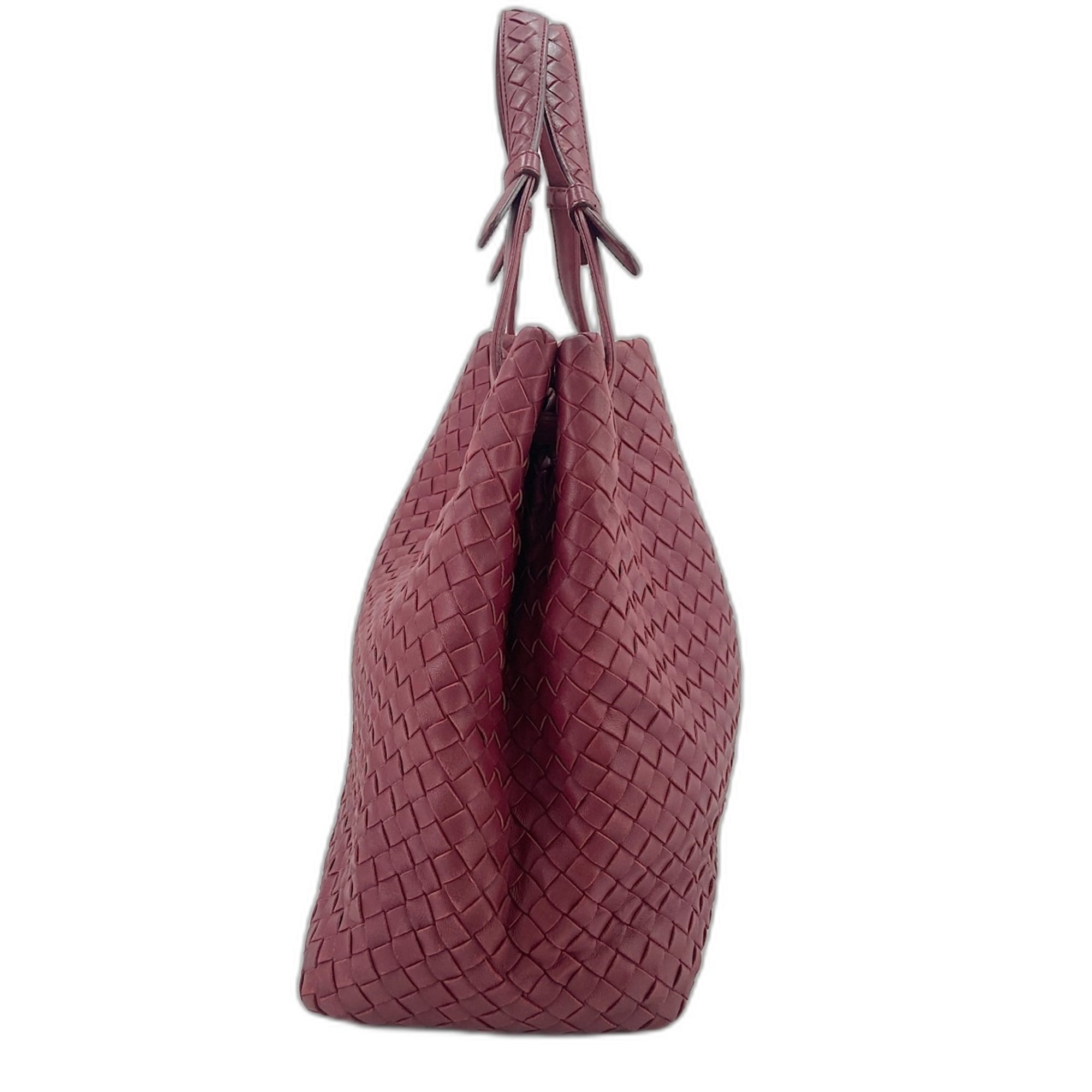 Bottega Veneta Intrecciato Wine Intrecciato Handbag (Pre-Owned)