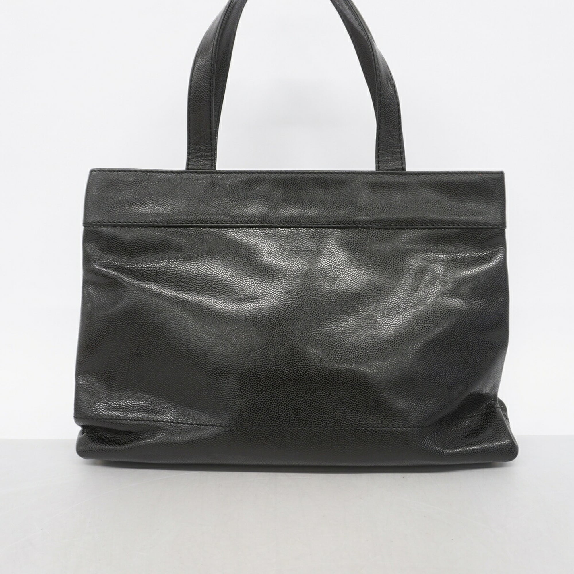 Chanel Black Grained Calfskin Tote Bag (Pre-Owned)