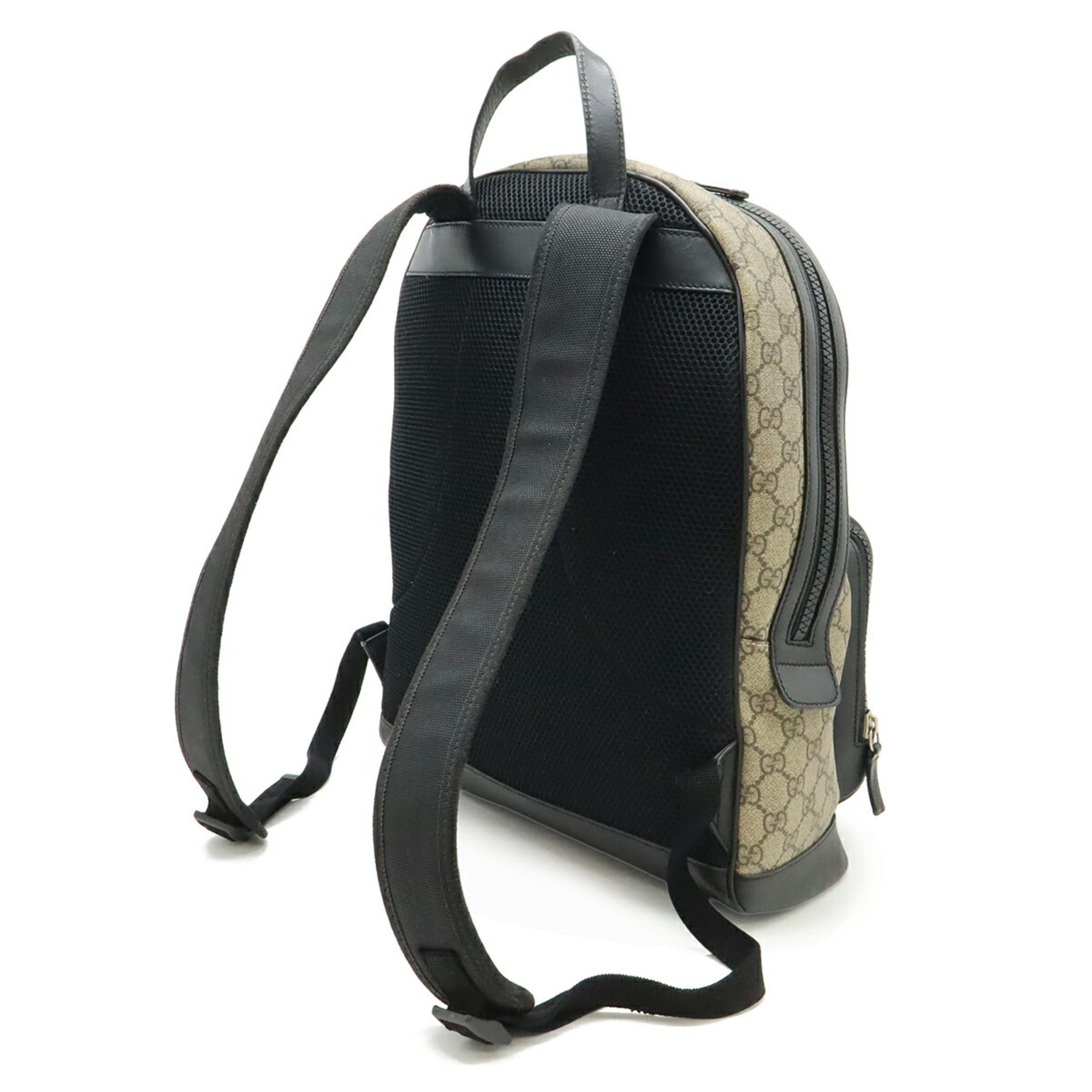 Gucci Beige Black Gg Supreme Backpack (Pre-Owned)