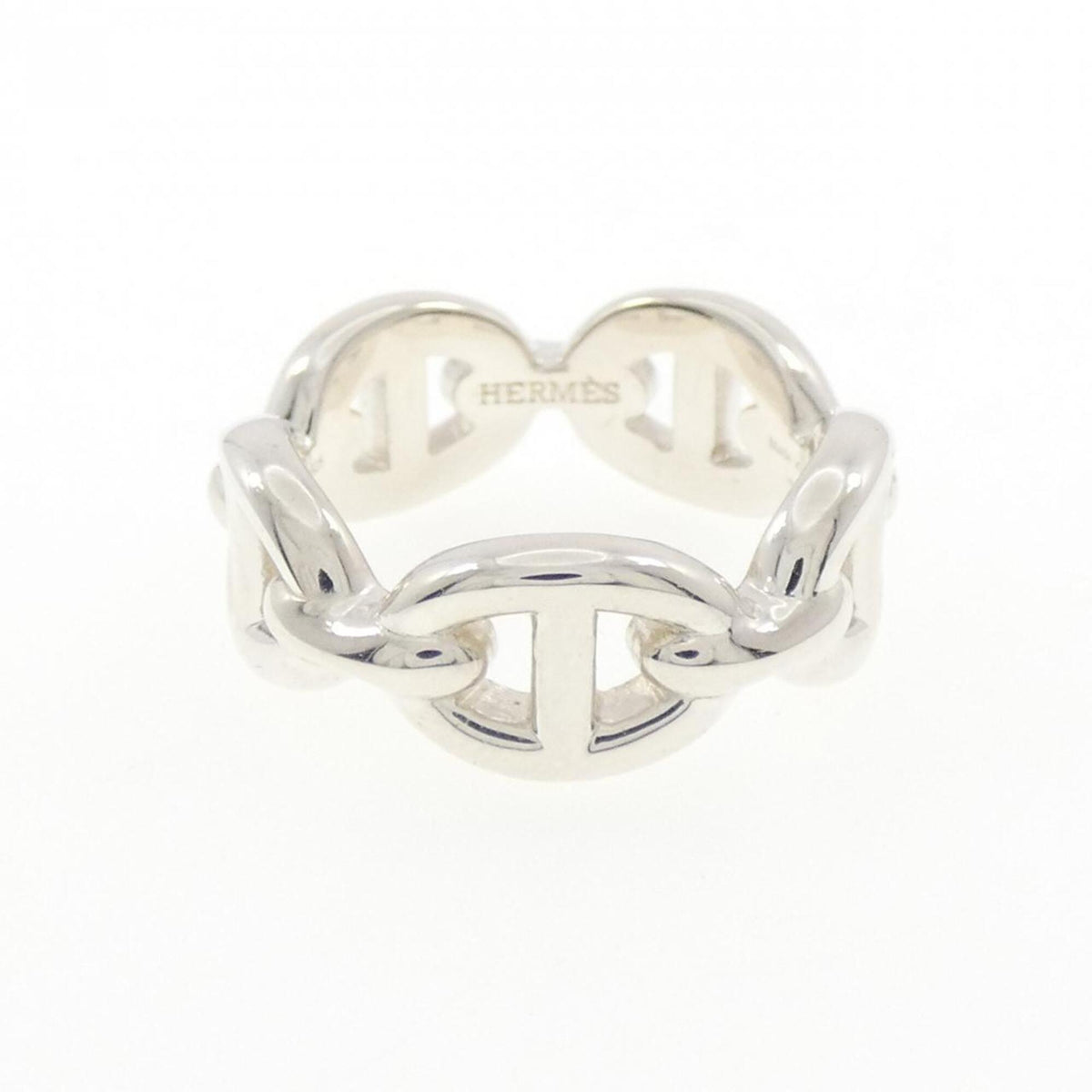 Hermes Silver 925 Band Ring (Pre-Owned)