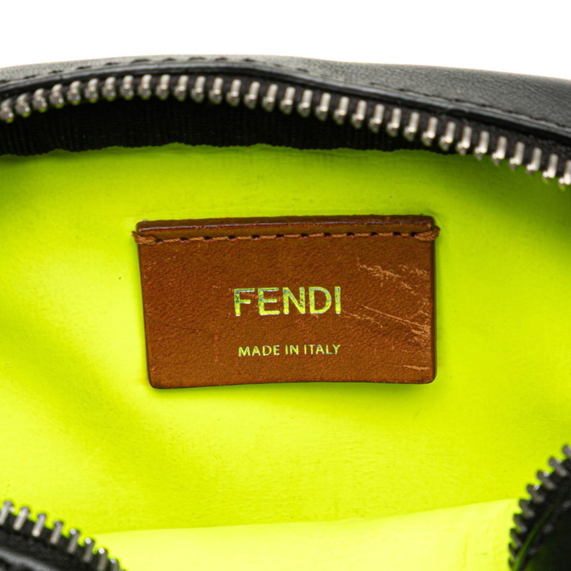 Fendi Black Yellow Leather Shoulder Bag (Pre-Owned)