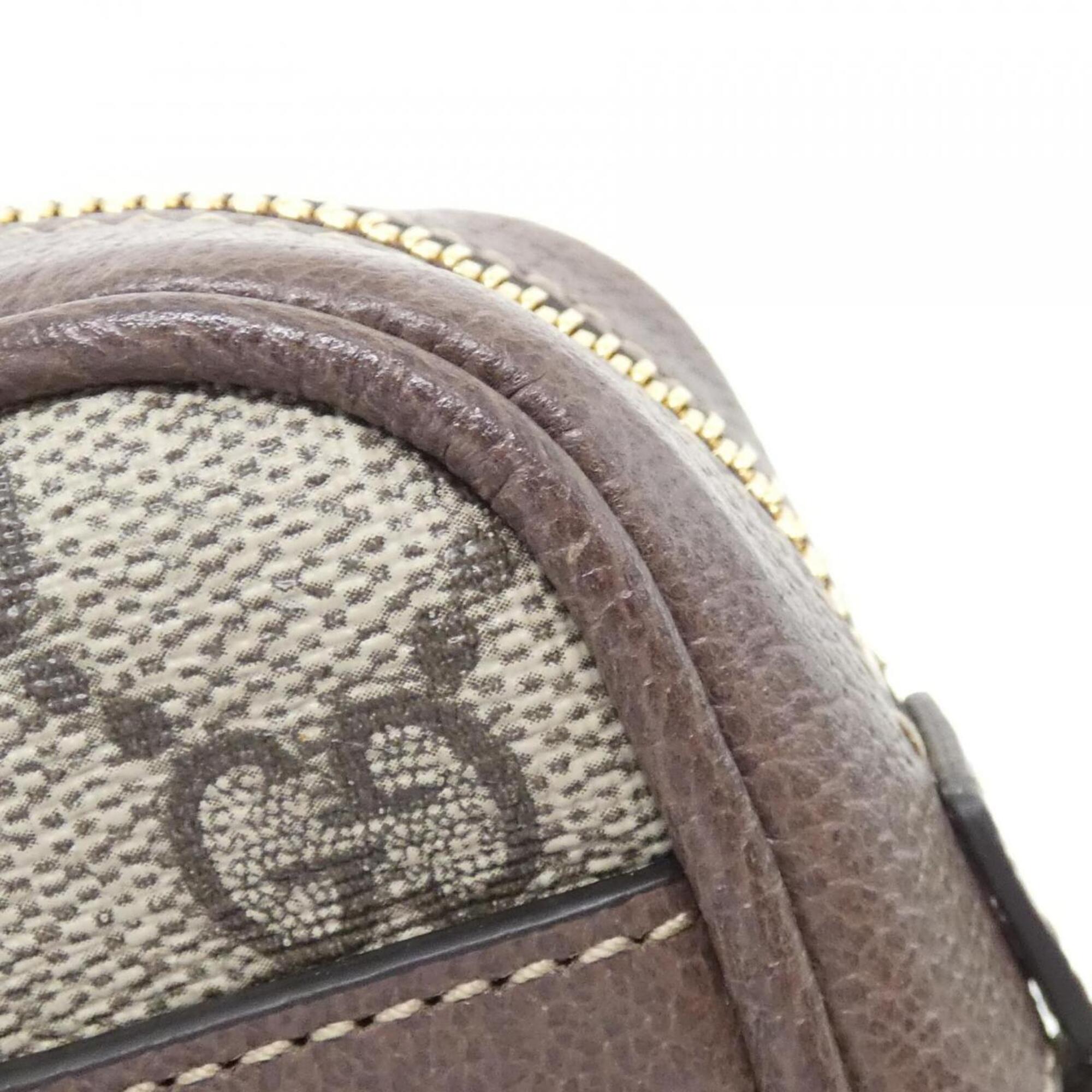 Gucci Beige Brown Gg Supreme Leather Shoulder Bag (Pre-Owned)