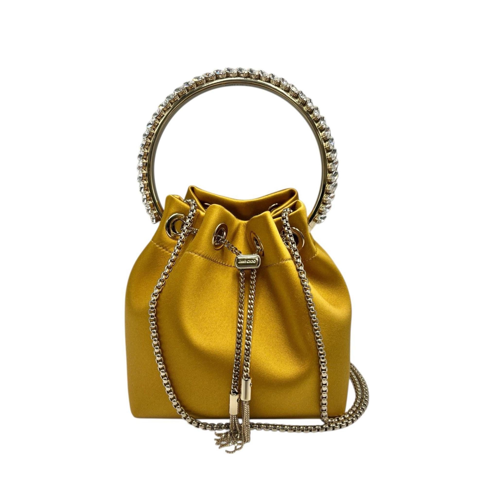 Jimmy Choo Yellow Satin Shoulder Bag (Pre-Owned)