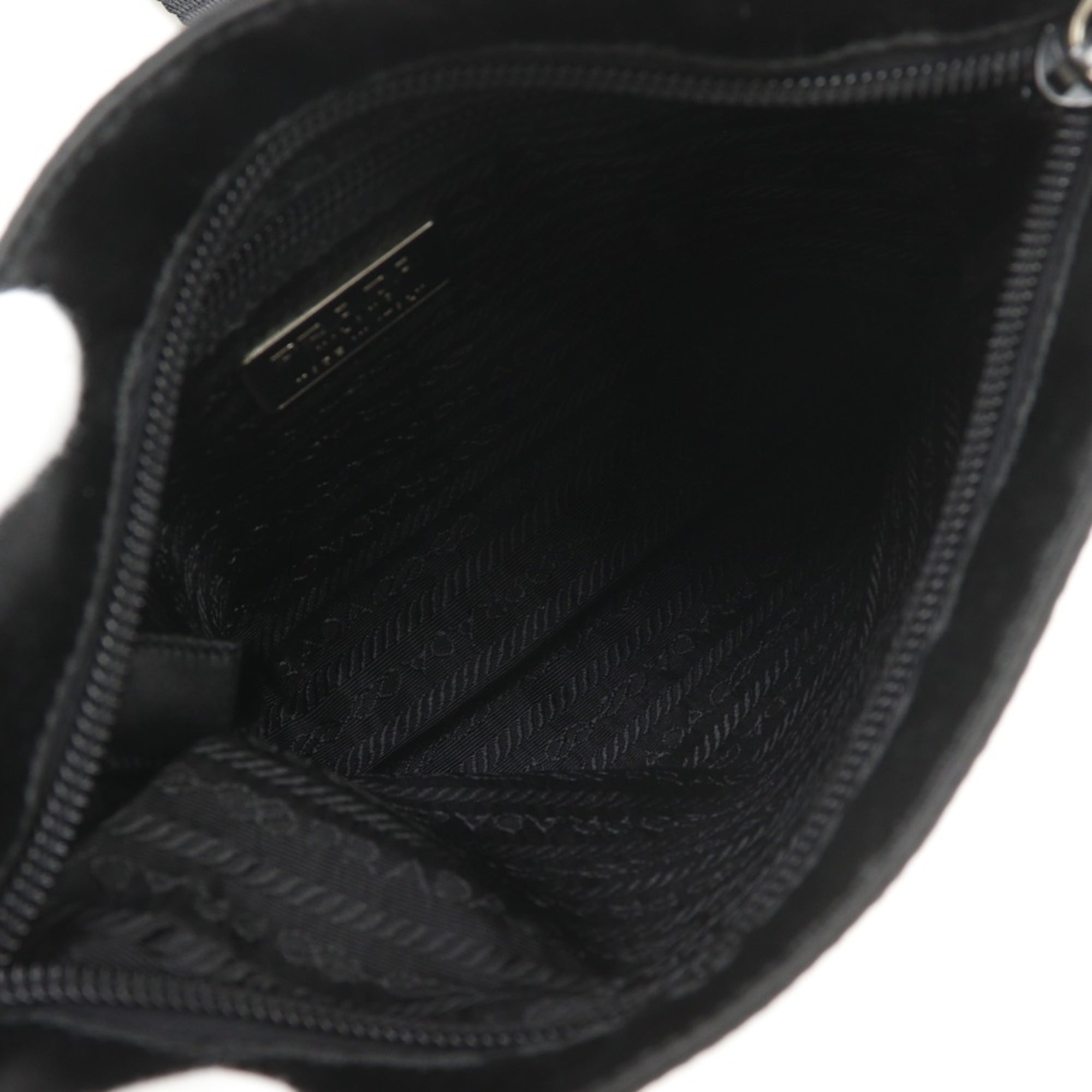 Prada Black Nero Satin Pochette Shoulder Bag (Pre-Owned)