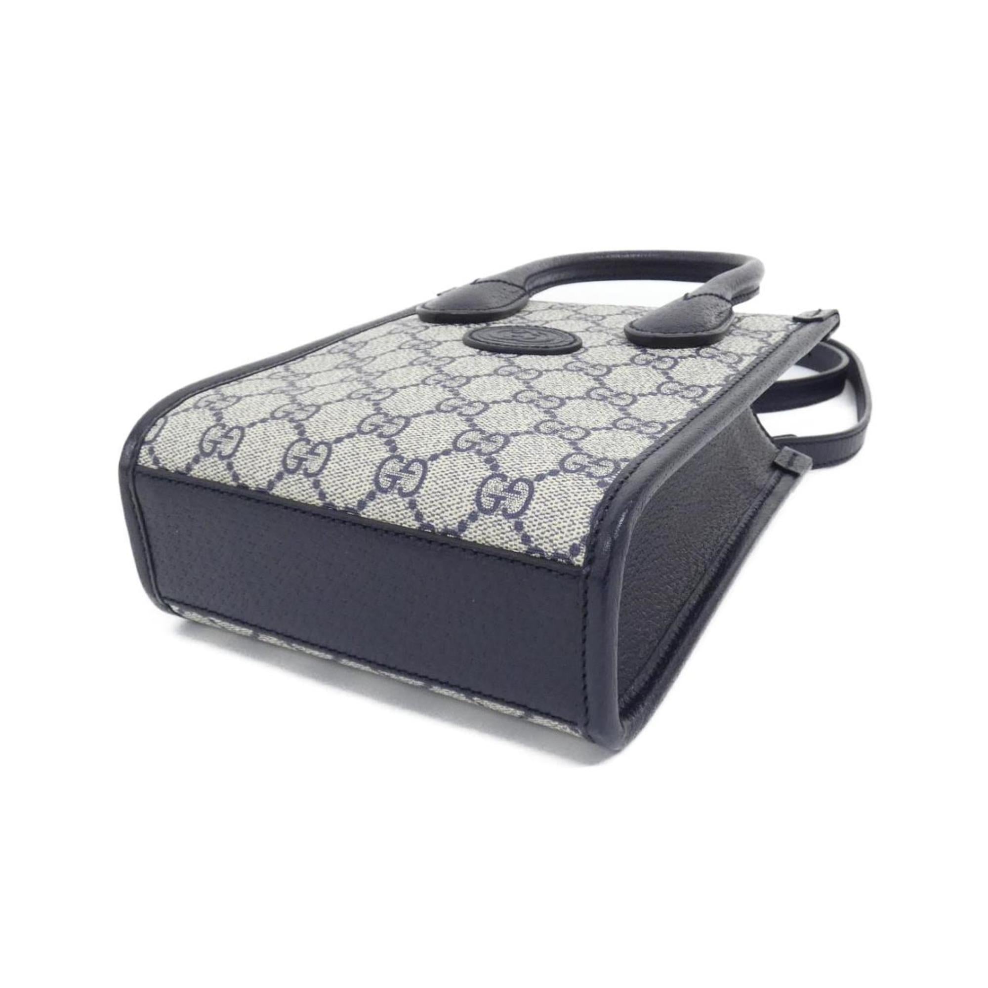 Gucci Beige Blue Gg Supreme Handbag Shoulder Bag (Pre-Owned)