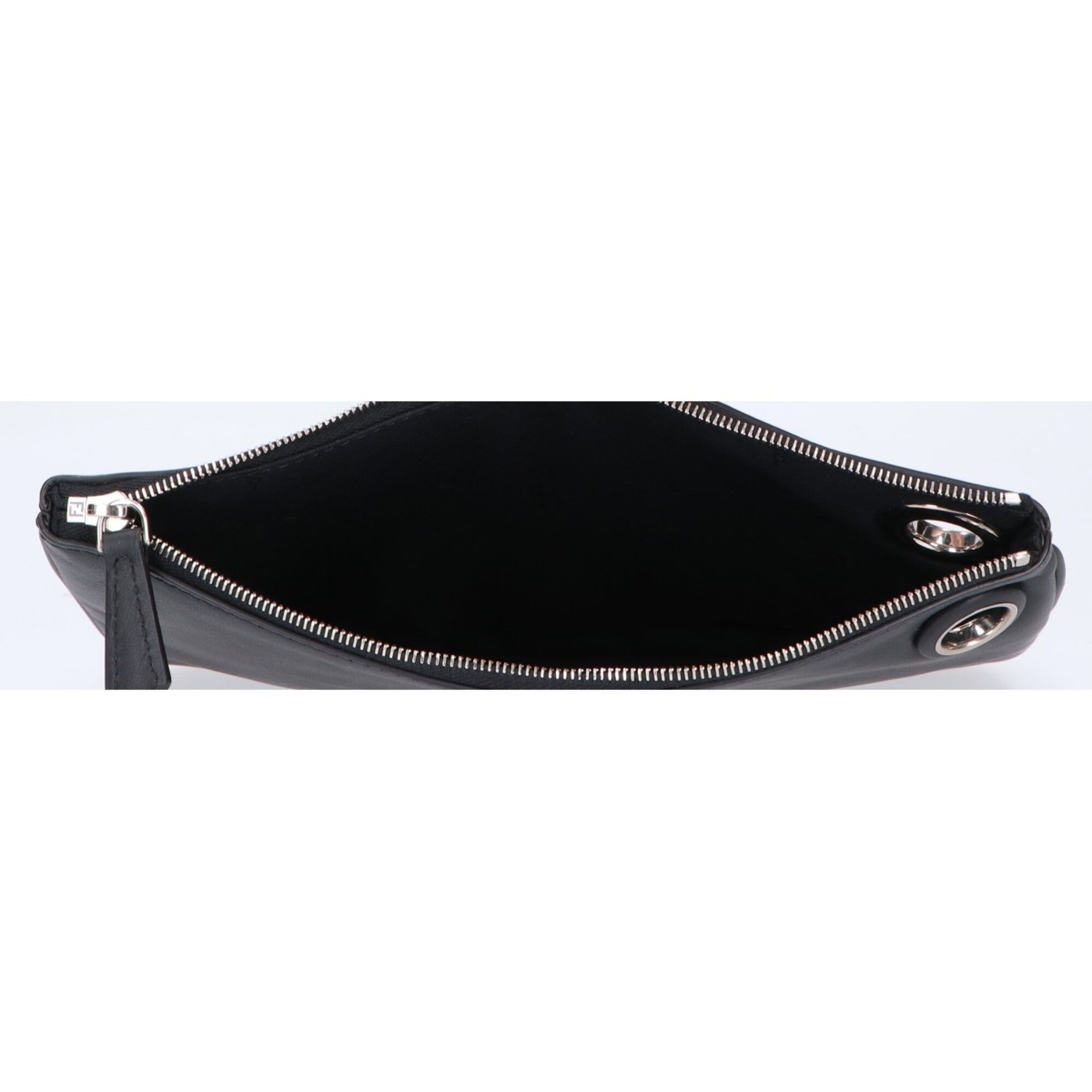 Fendi Black Leather Clutch Bag Pouch (Pre-Owned)
