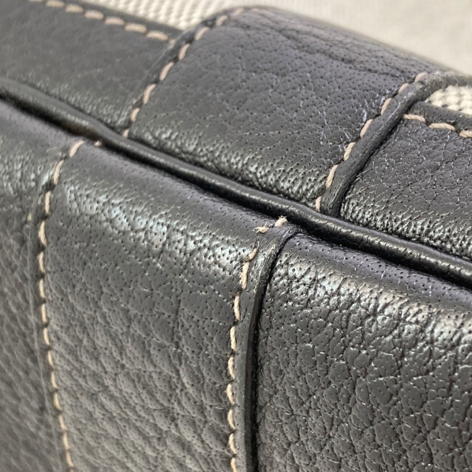 Hermes Black Gray Toile H Tote Bag (Pre-Owned)