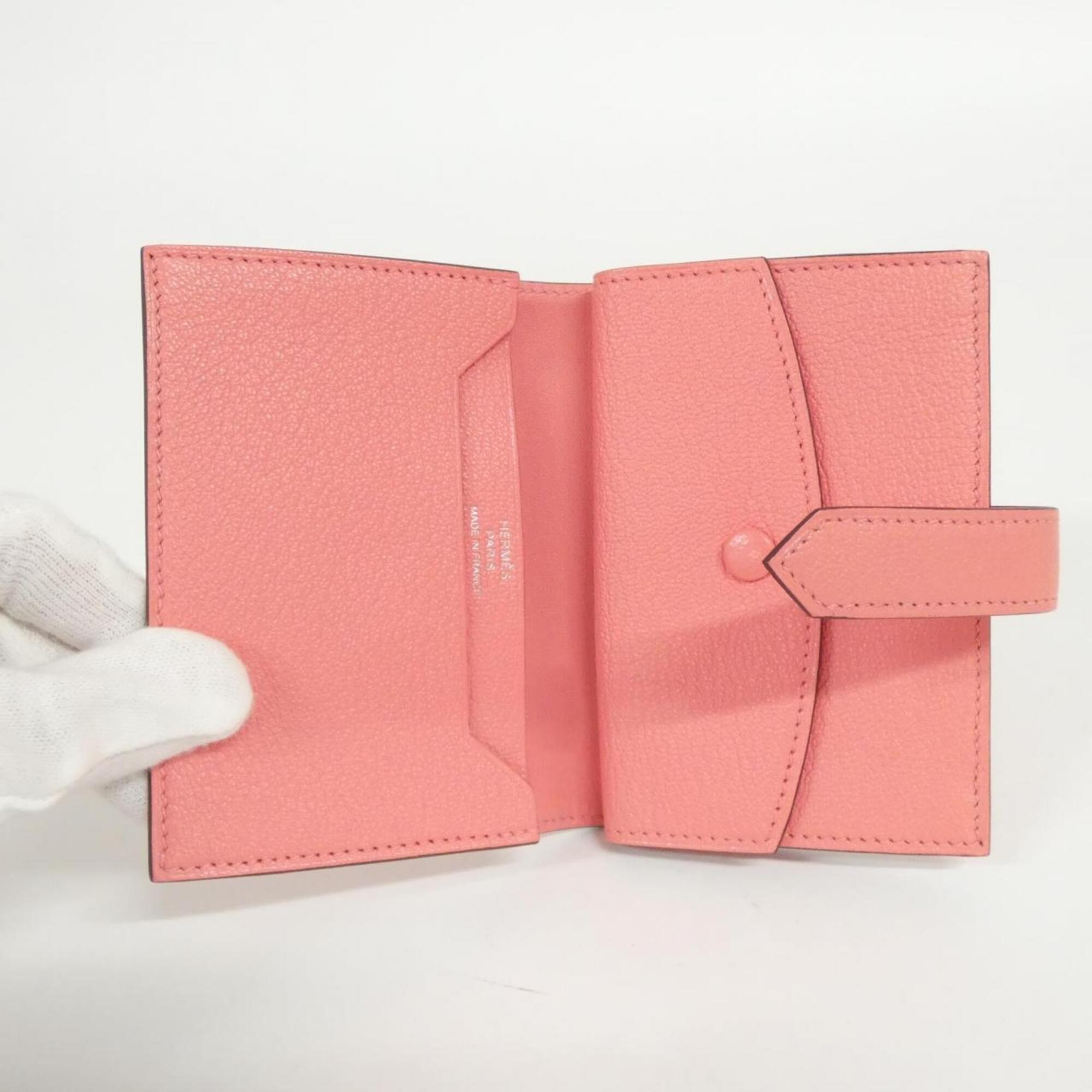 Hermes Pink Chevre Leather Wallet (Bi-Fold) (Pre-Owned)