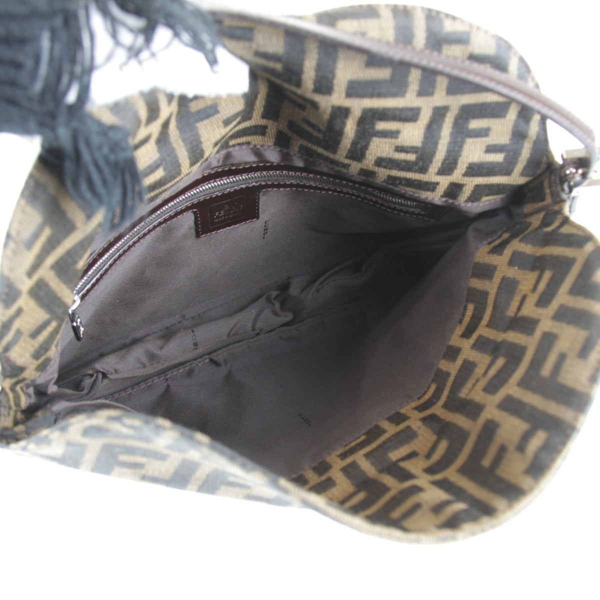 Fendi Brown Khaki Canvas Shoulder Bag (Pre-Owned)