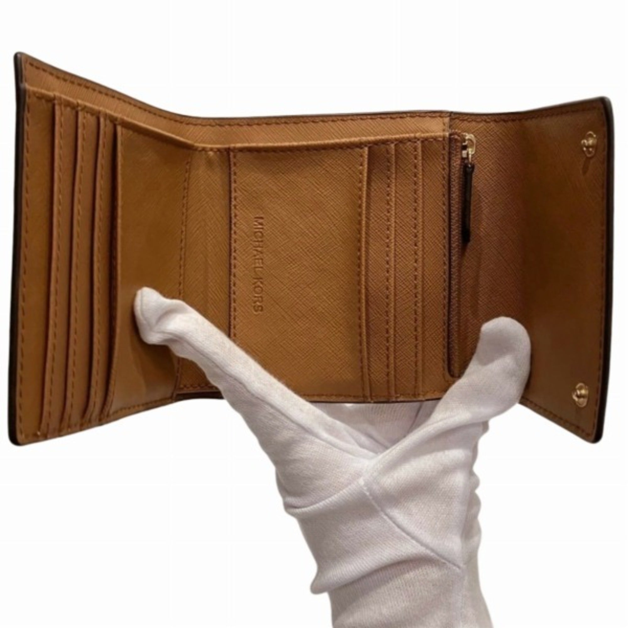 Michael Kors White Pvc Leather Wallet (Tri-Fold) (Pre-Owned)