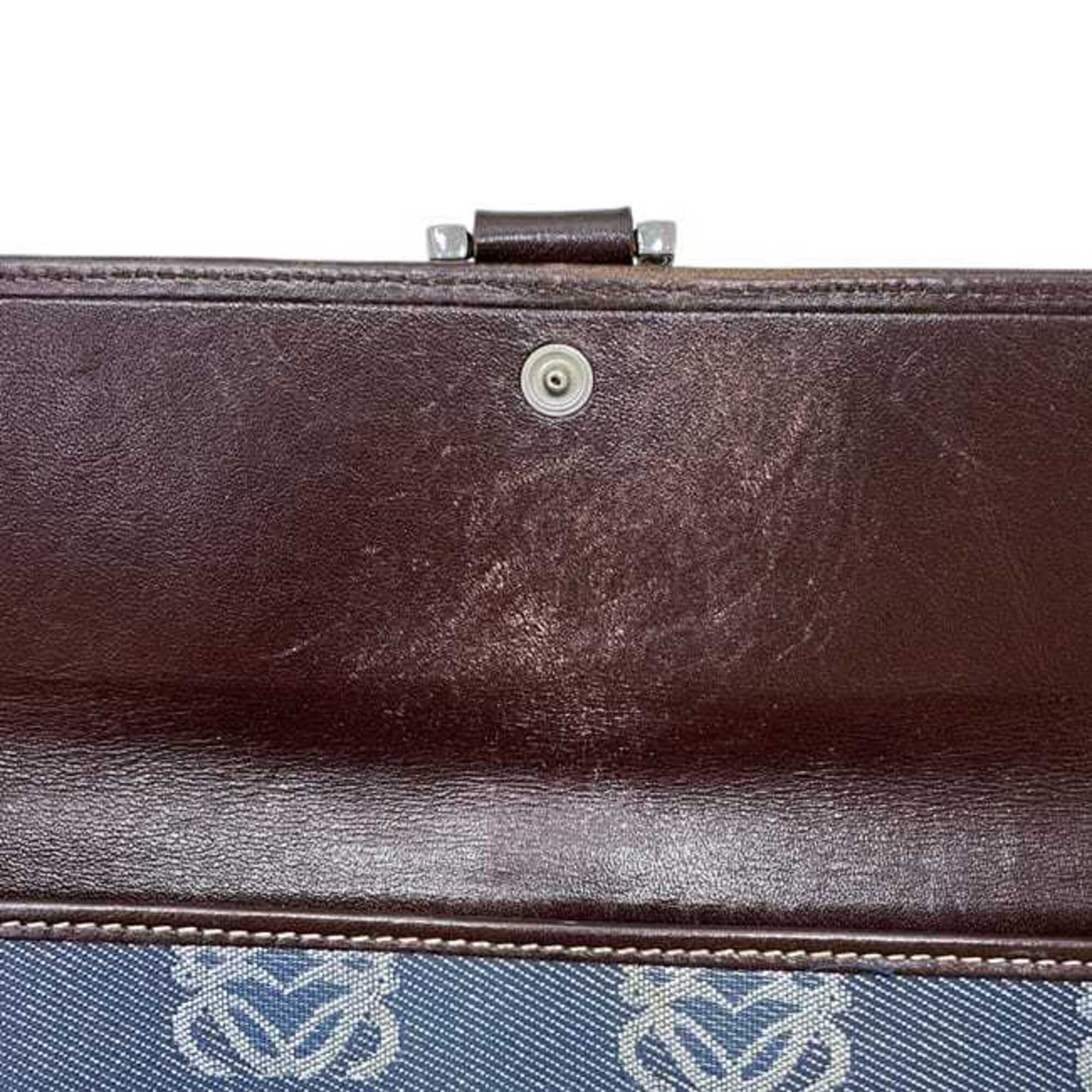 Loewe Blue Denim Canvas Long Wallet (Bi-Fold) (Pre-Owned)