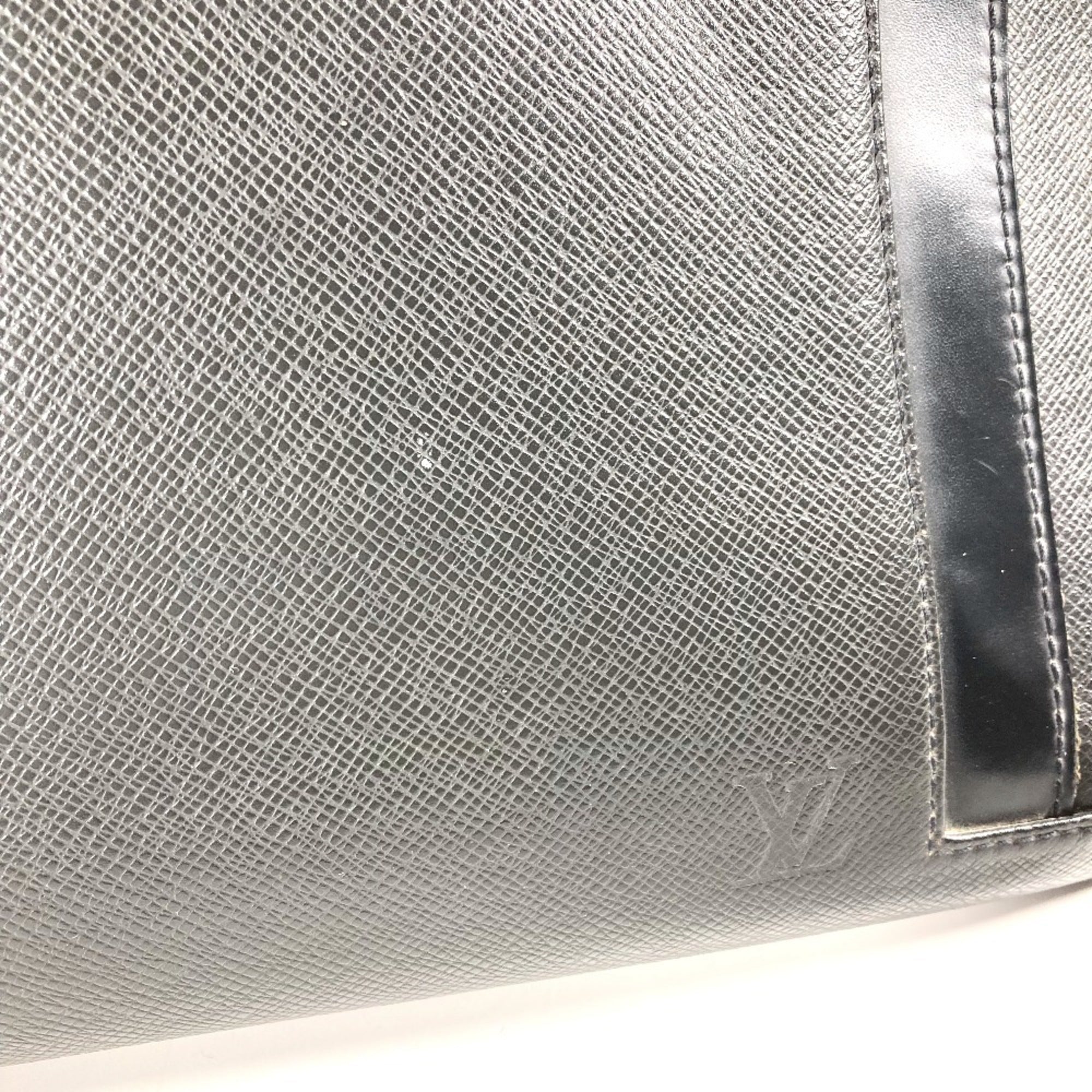 Louis Vuitton Ardoise Black Taiga Leather Handbag Tote Bag (Pre-Owned)