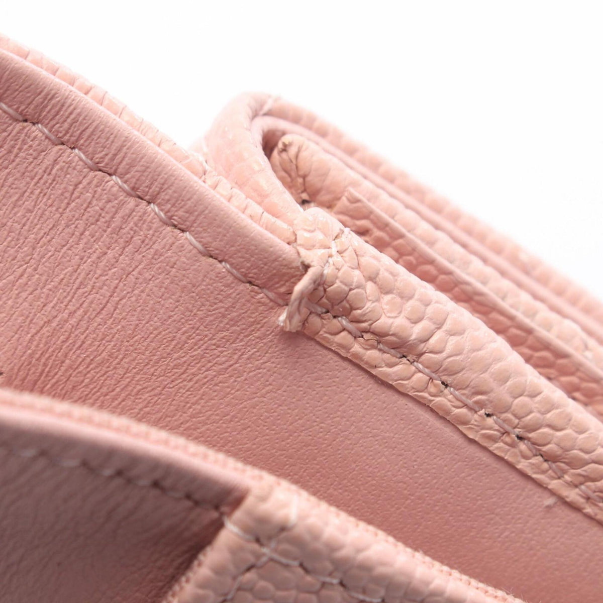 Chanel Pink Grained Calfskin Wallet (Tri-Fold) (Pre-Owned)