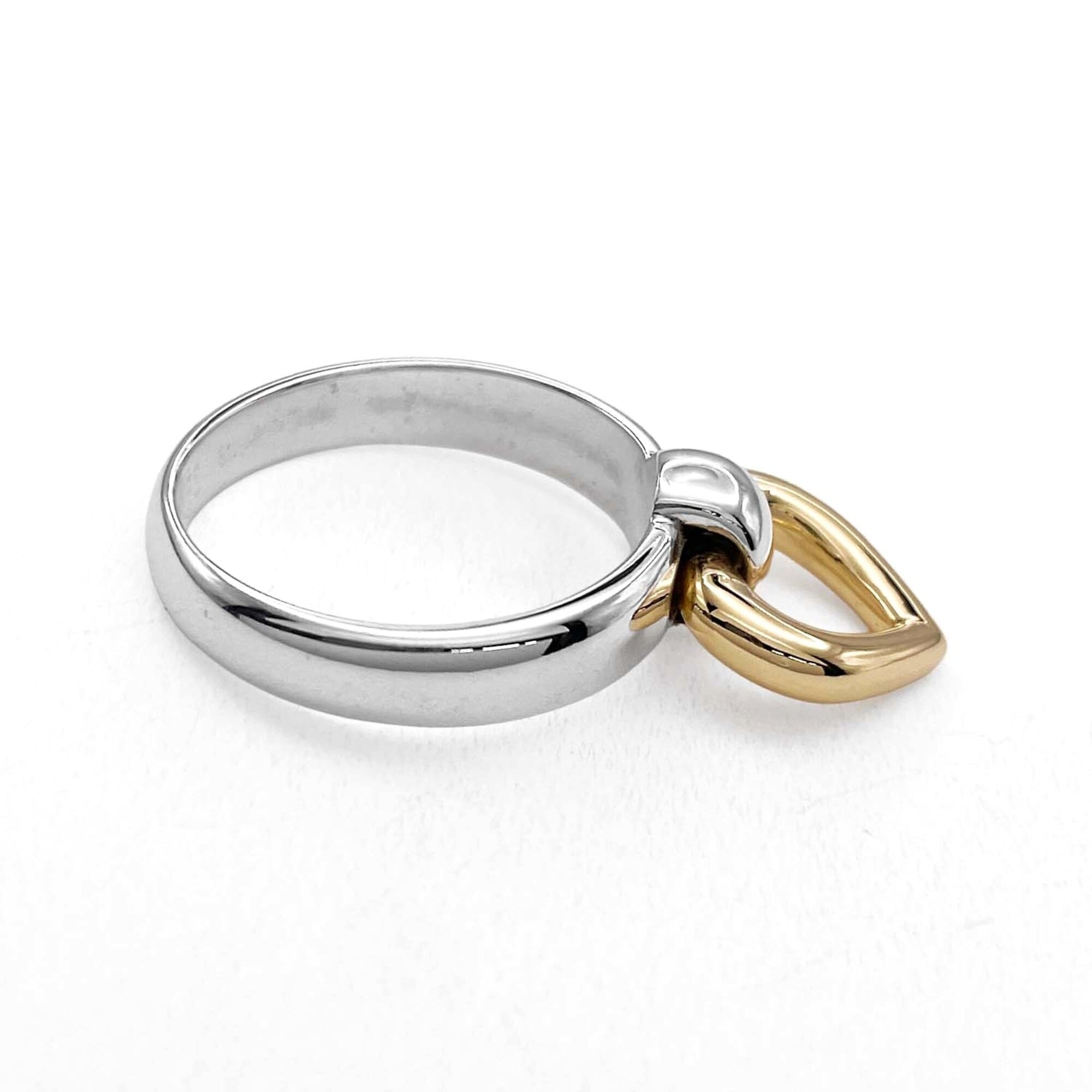 Hermes Gold Silver Yellow Gold (18K) Silver 925 Band Ring (Pre-Owned)