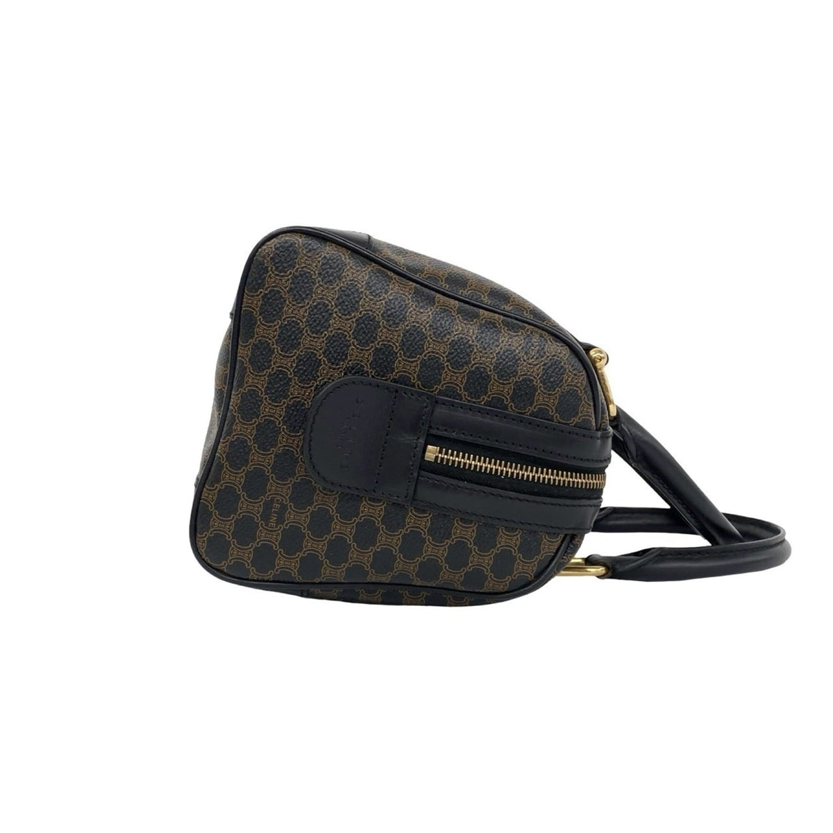 Celine Black Brown Leather Pvc Boston Bag Handbag (Pre-Owned)