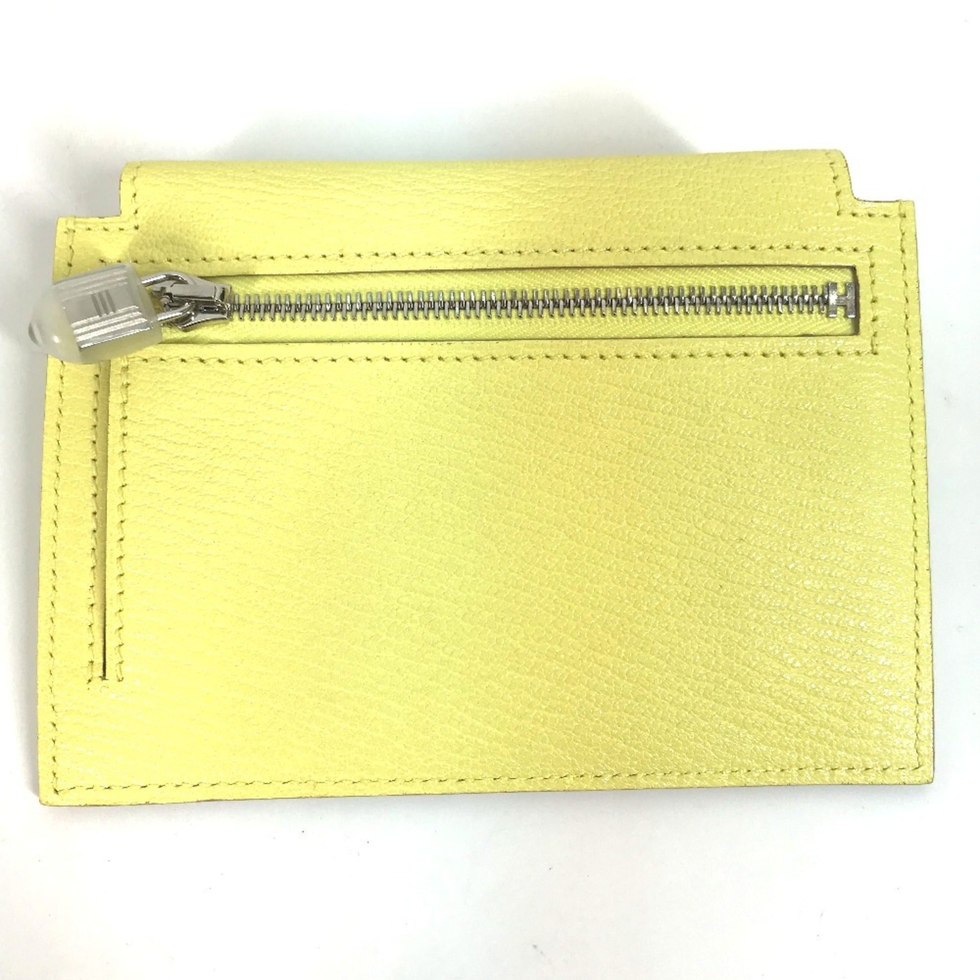 Hermes Yellow Chevre Leather Coin Purse/Coin Case (Pre-Owned)