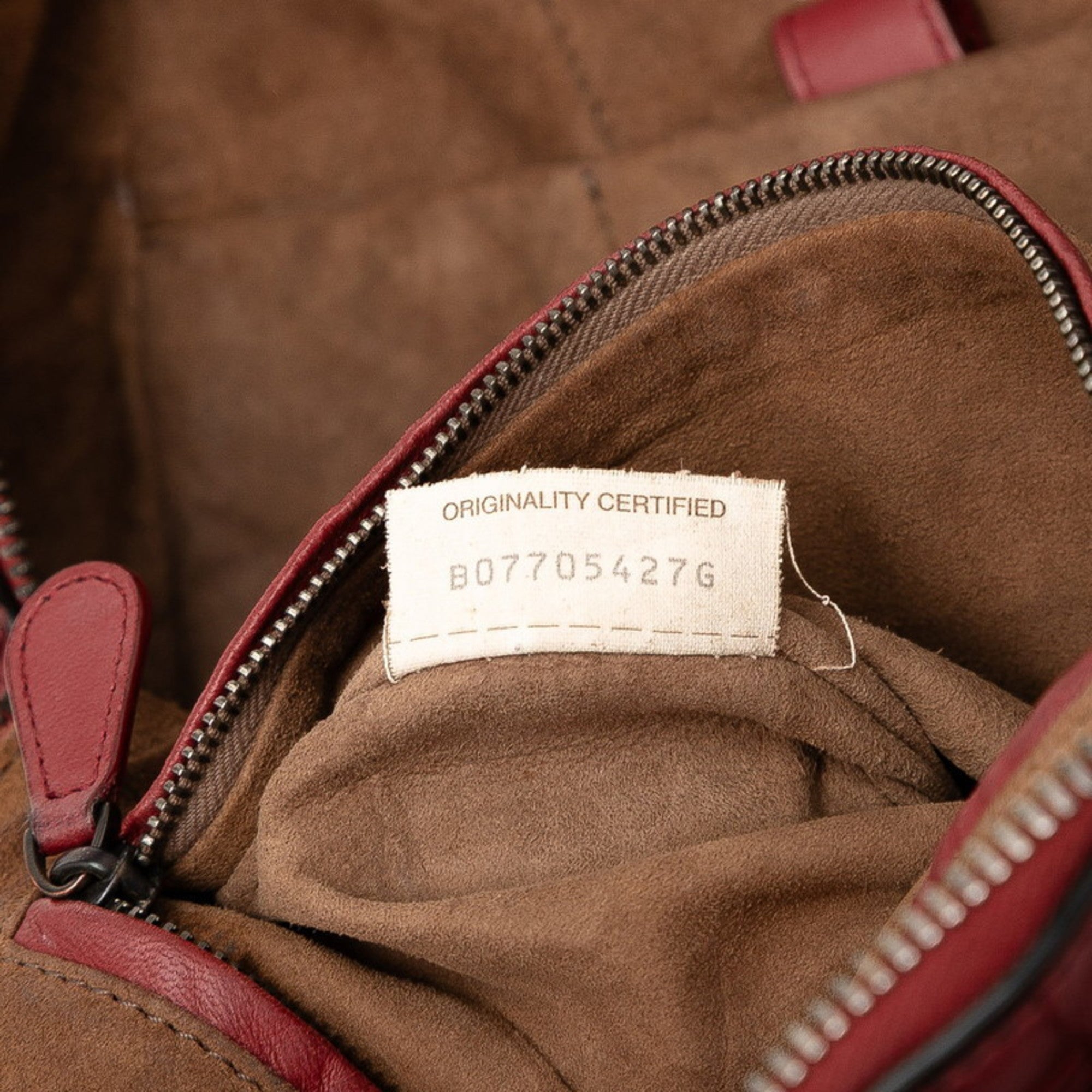 Bottega Veneta Red Color Wine Leather Backpack (Pre-Owned)