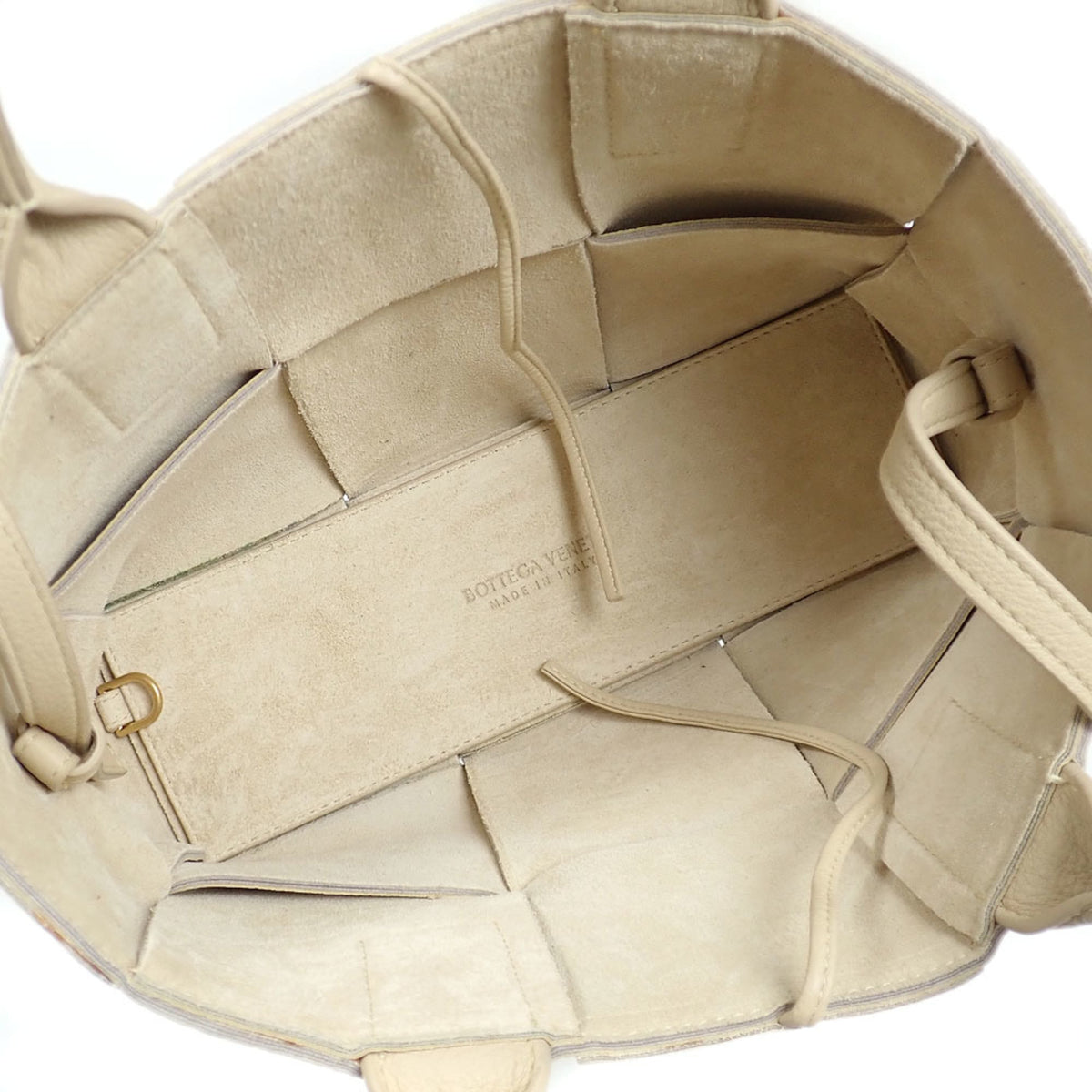Bottega Veneta Beige Leather Handbag Pouch (Pre-Owned)