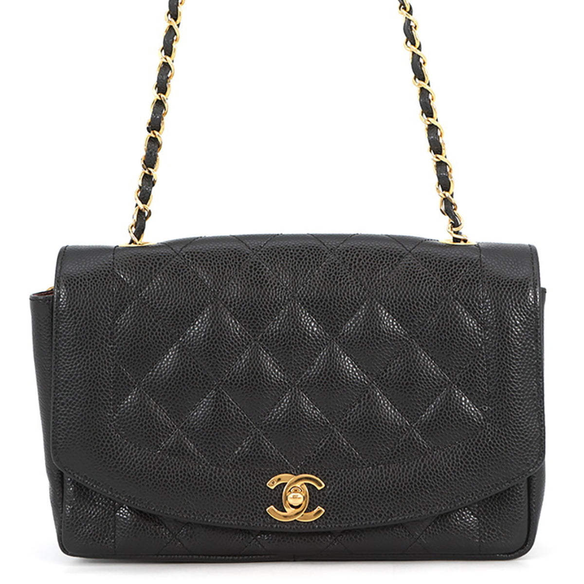 Chanel Black Grained Calfskin Handbag Shoulder Bag (Pre-Owned)