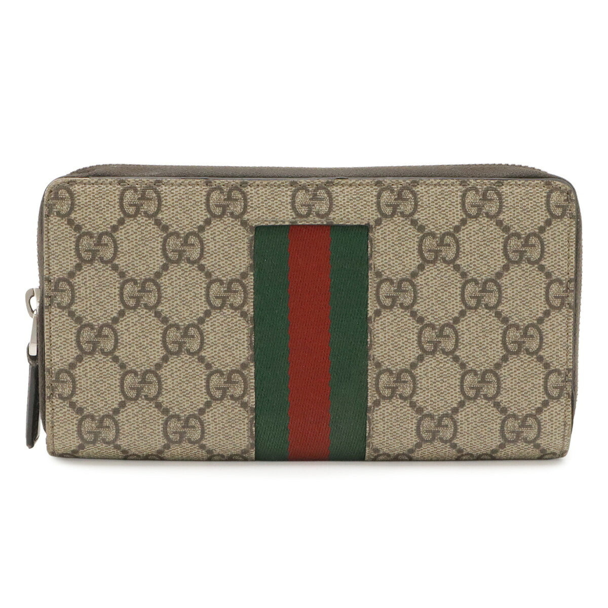 Gucci Beige Beige Brown Gg Supreme Coin Purse/Coin Case (Pre-Owned)