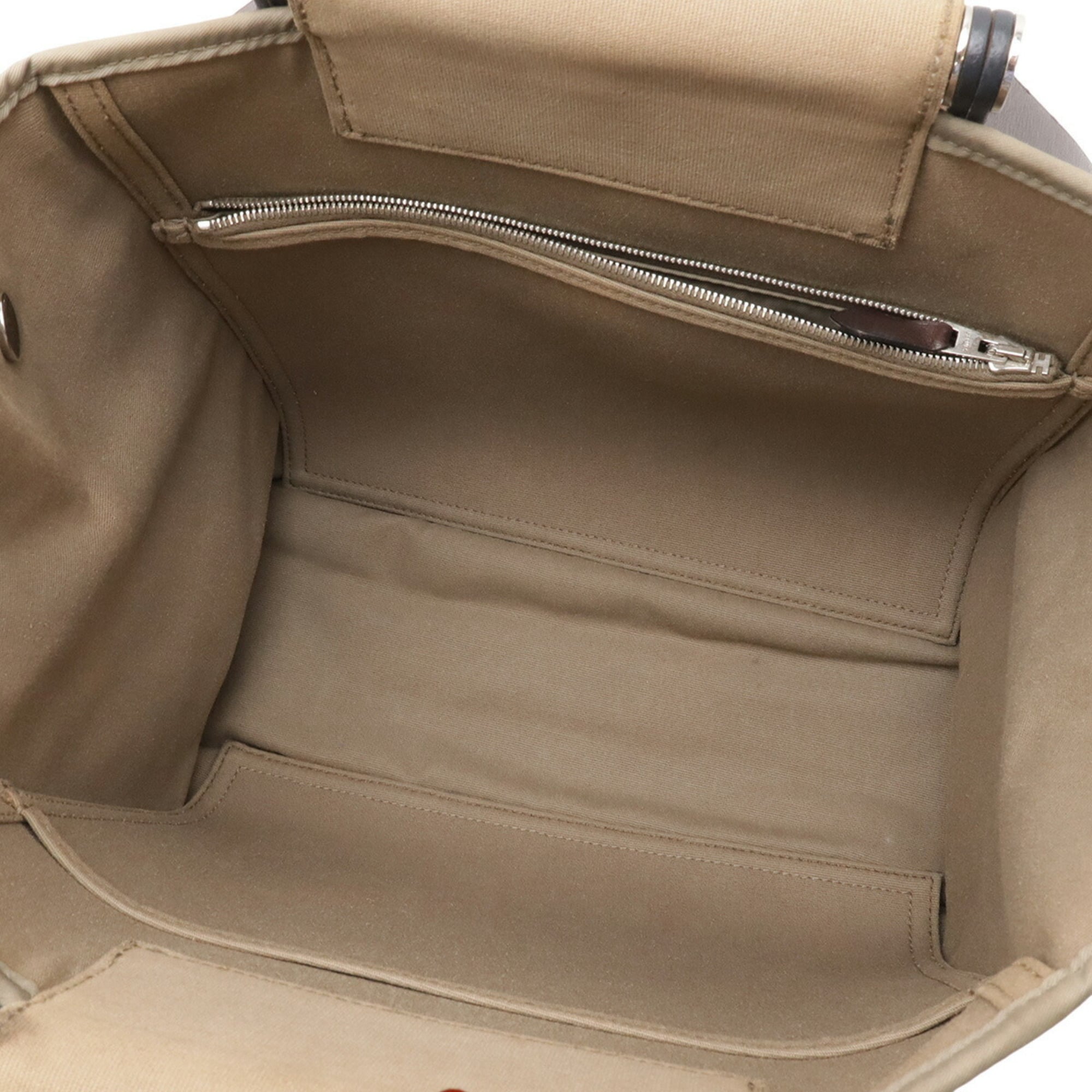 Hermes Beige Toile Officier Handbag Shoulder Bag Tote Bag (Pre-Owned)
